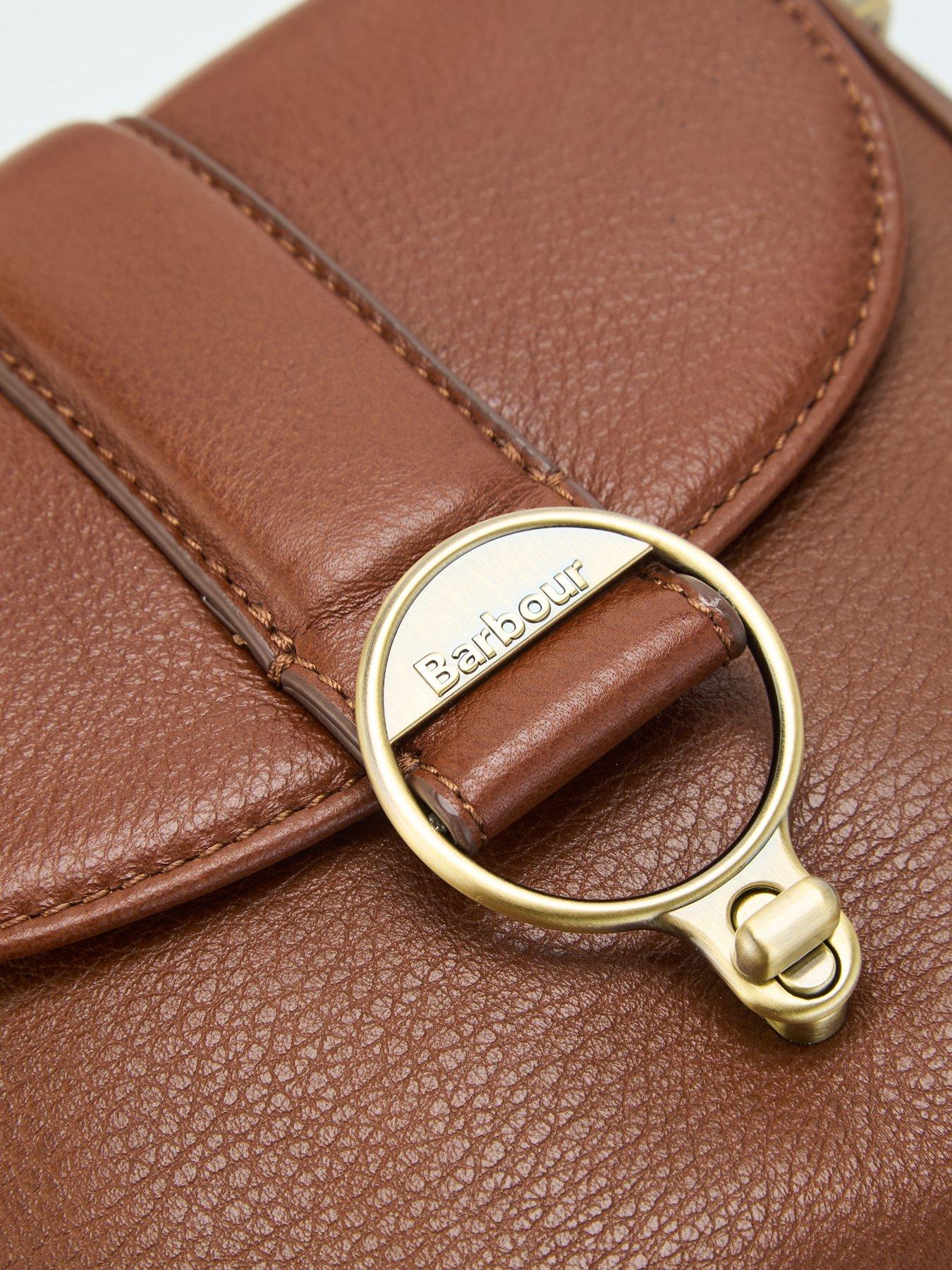 Image 3 of 4 of Barbour Womens Saddle Ring Hardware Crossbody Bag - Brown