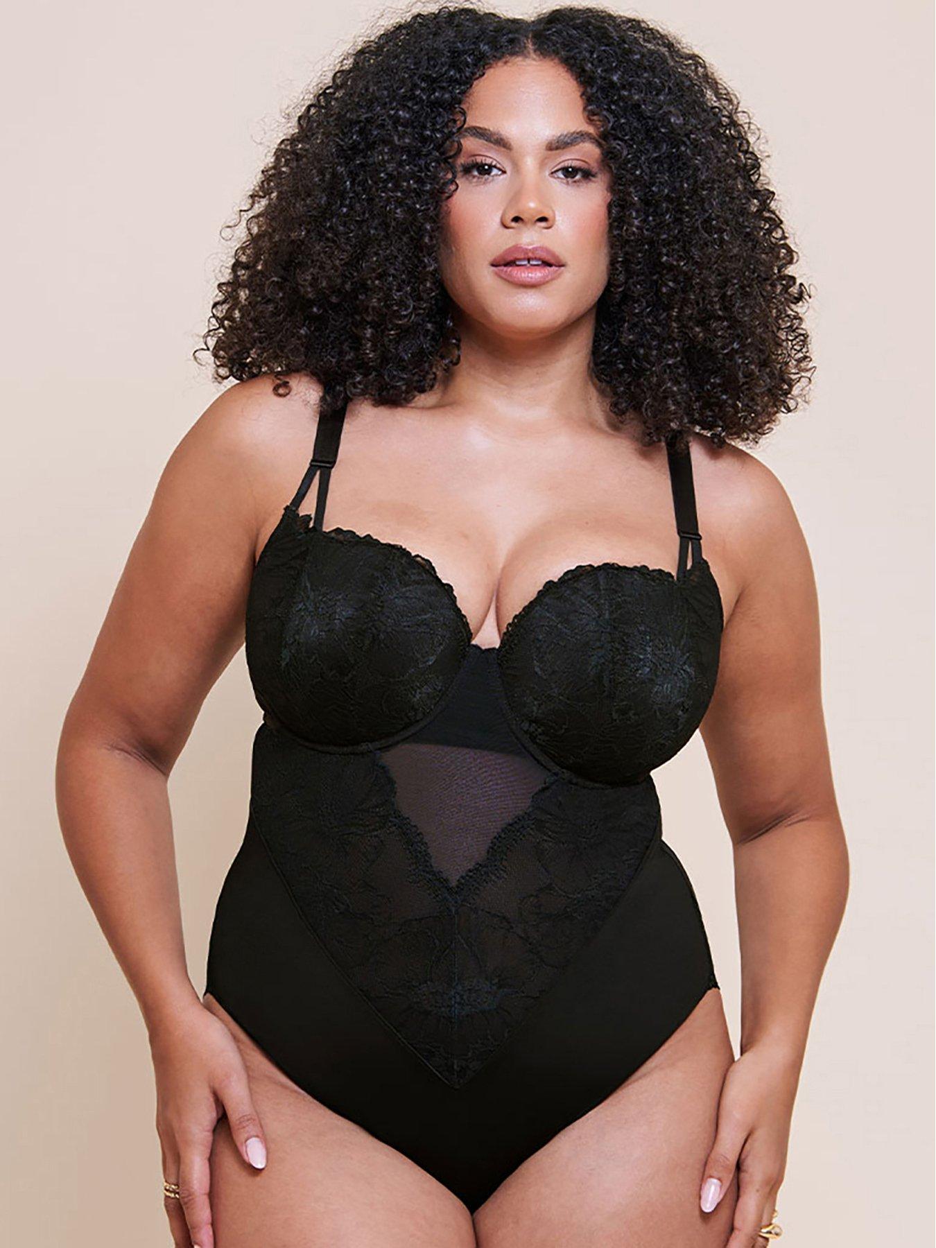 Image 1 of 6 of Curvy Kate Curvy Kate Boost Lace Balcony Body (second Sizes) - Black