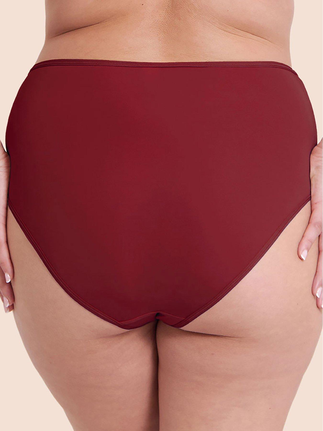 Image 2 of 4 of Curvy Kate Womens Smooth High Waist Full Briefs - Deep Red