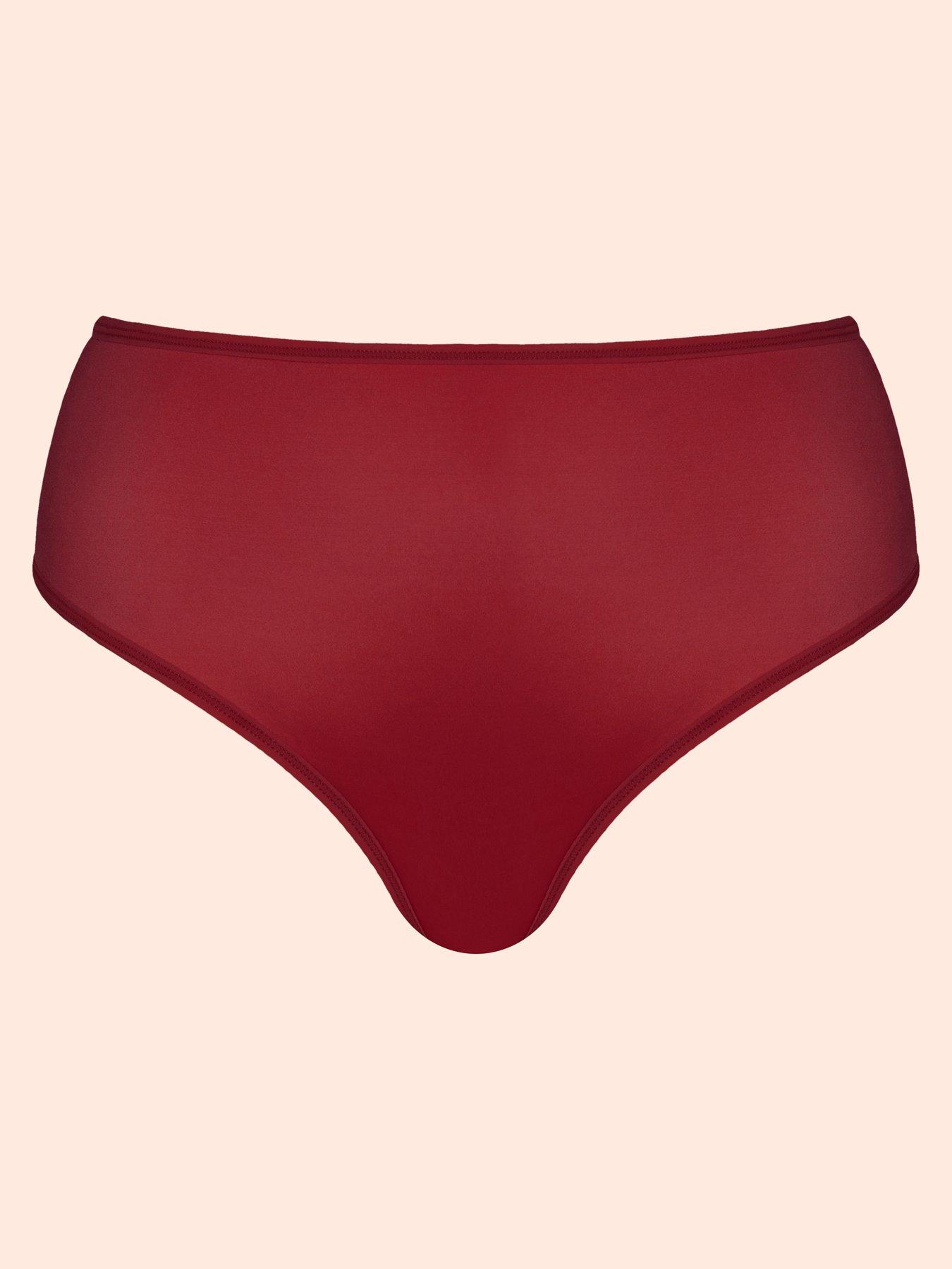 Image 4 of 4 of Curvy Kate Womens Smooth High Waist Full Briefs - Deep Red