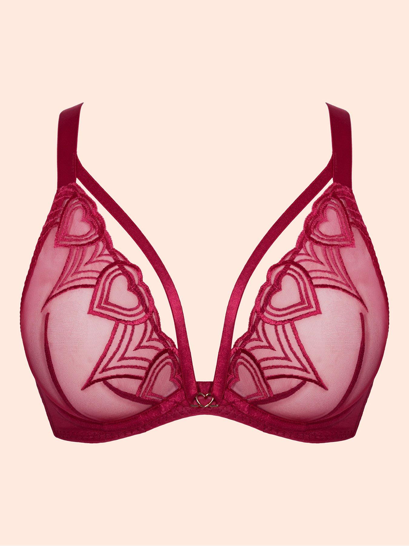 Image 6 of 6 of Curvy Kate Womens Heartstopper Deep Plunge Bra - Sangria