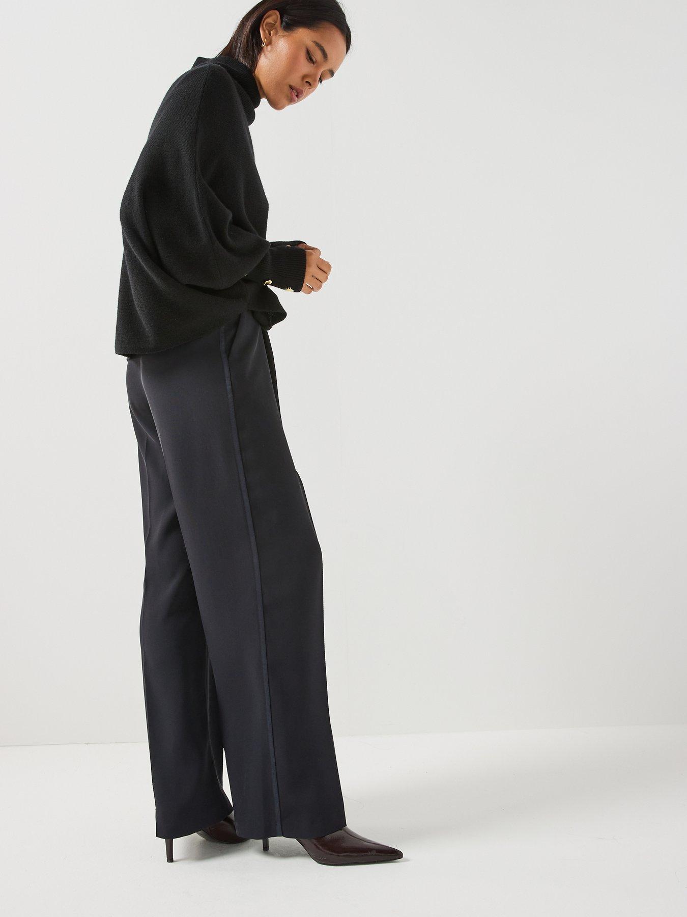 Image 6 of 6 of Barbour International Womens Funnel Neck Batwing Button Cuff Jumper - Black