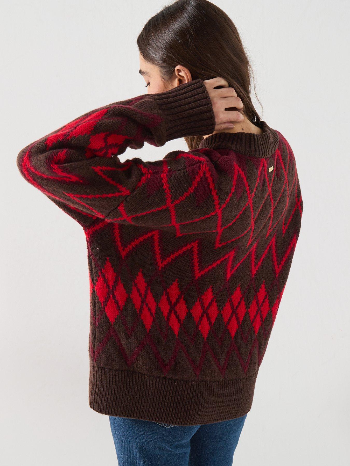 Image 2 of 6 of Barbour Womens Adina Heritage Pattern Crew Neck Jumper - Multi