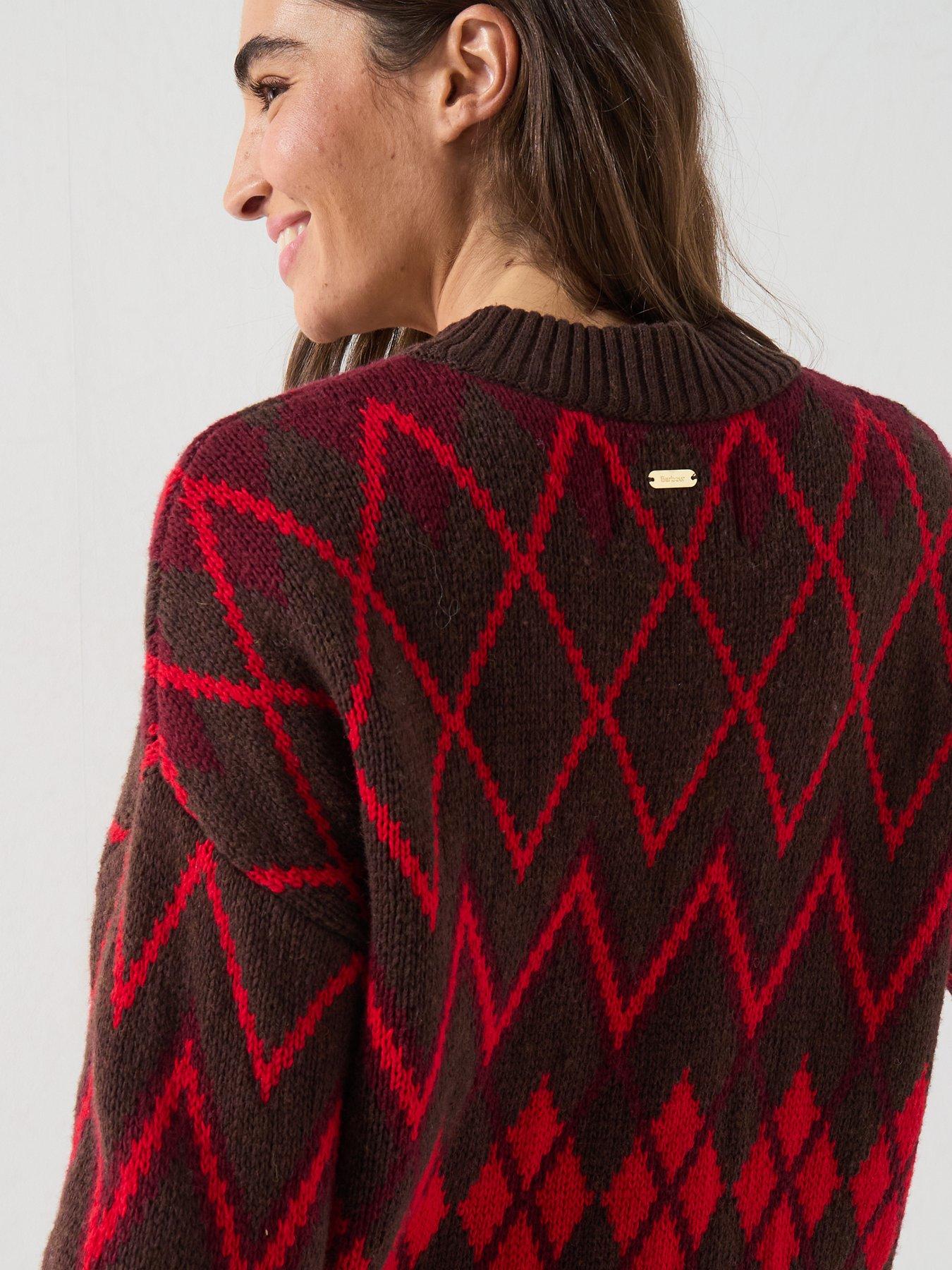 Image 4 of 6 of Barbour Womens Adina Heritage Pattern Crew Neck Jumper - Multi