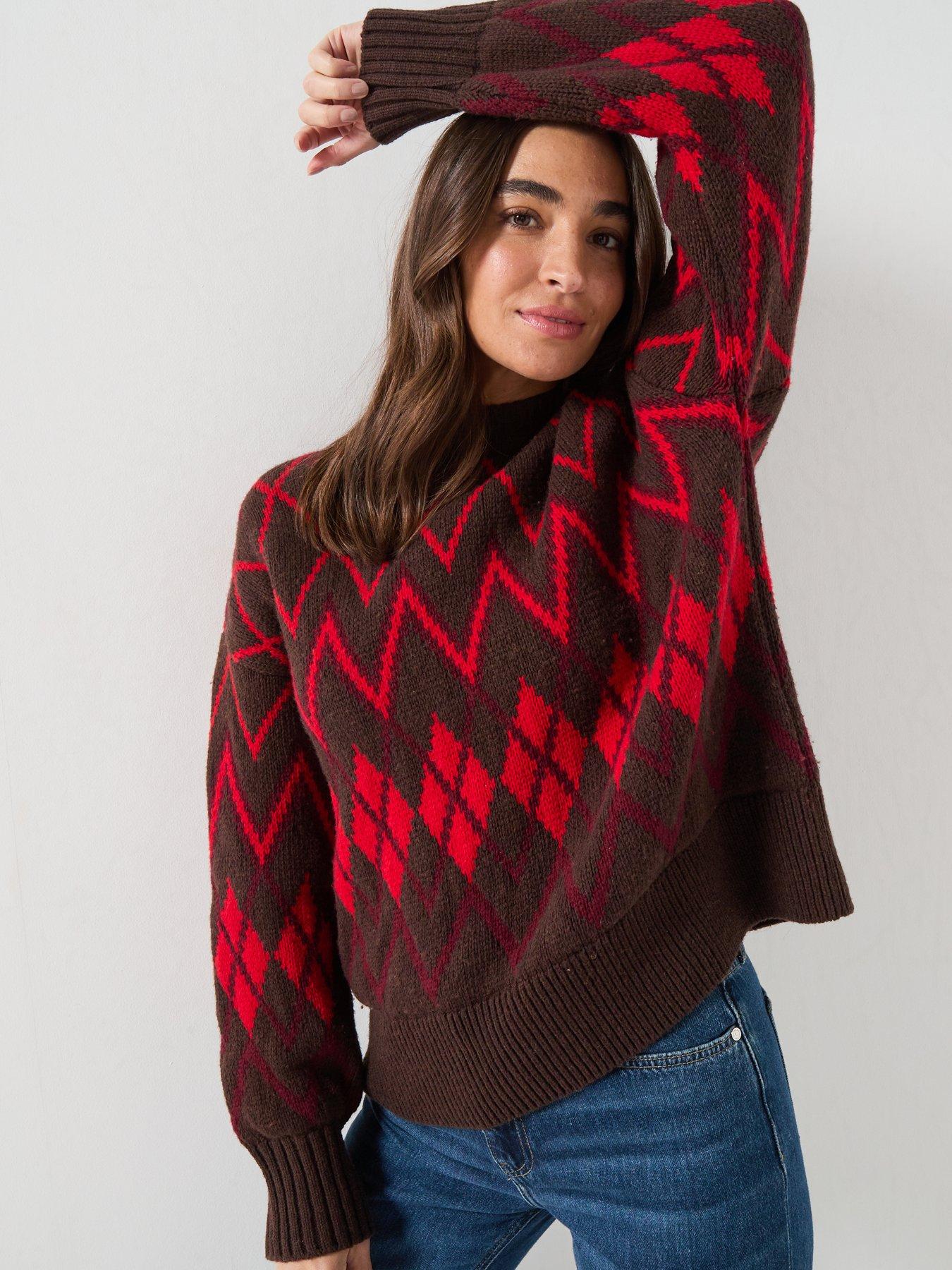 Image 5 of 6 of Barbour Womens Adina Heritage Pattern Crew Neck Jumper - Multi