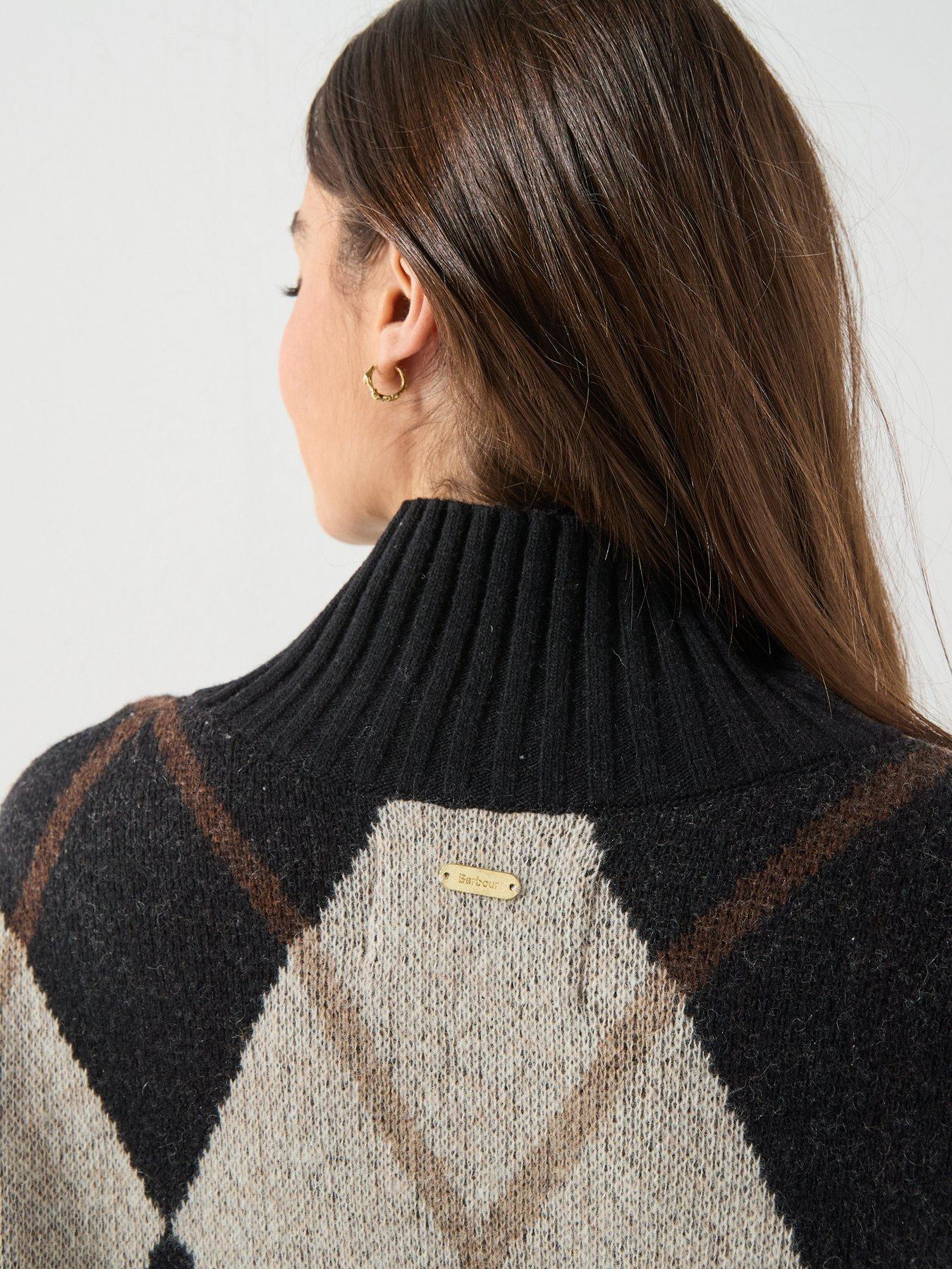Image 6 of 6 of Barbour Womens Argyle Roll Neck Slouchy Jumper - Multi