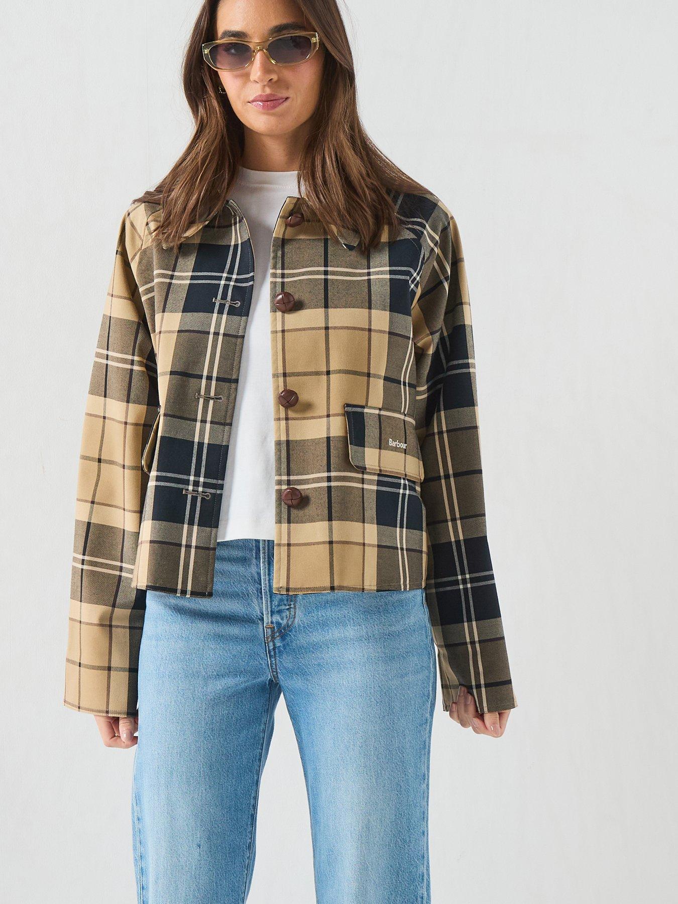 Barbour Delilah Checked Showerproof Jacket - Green