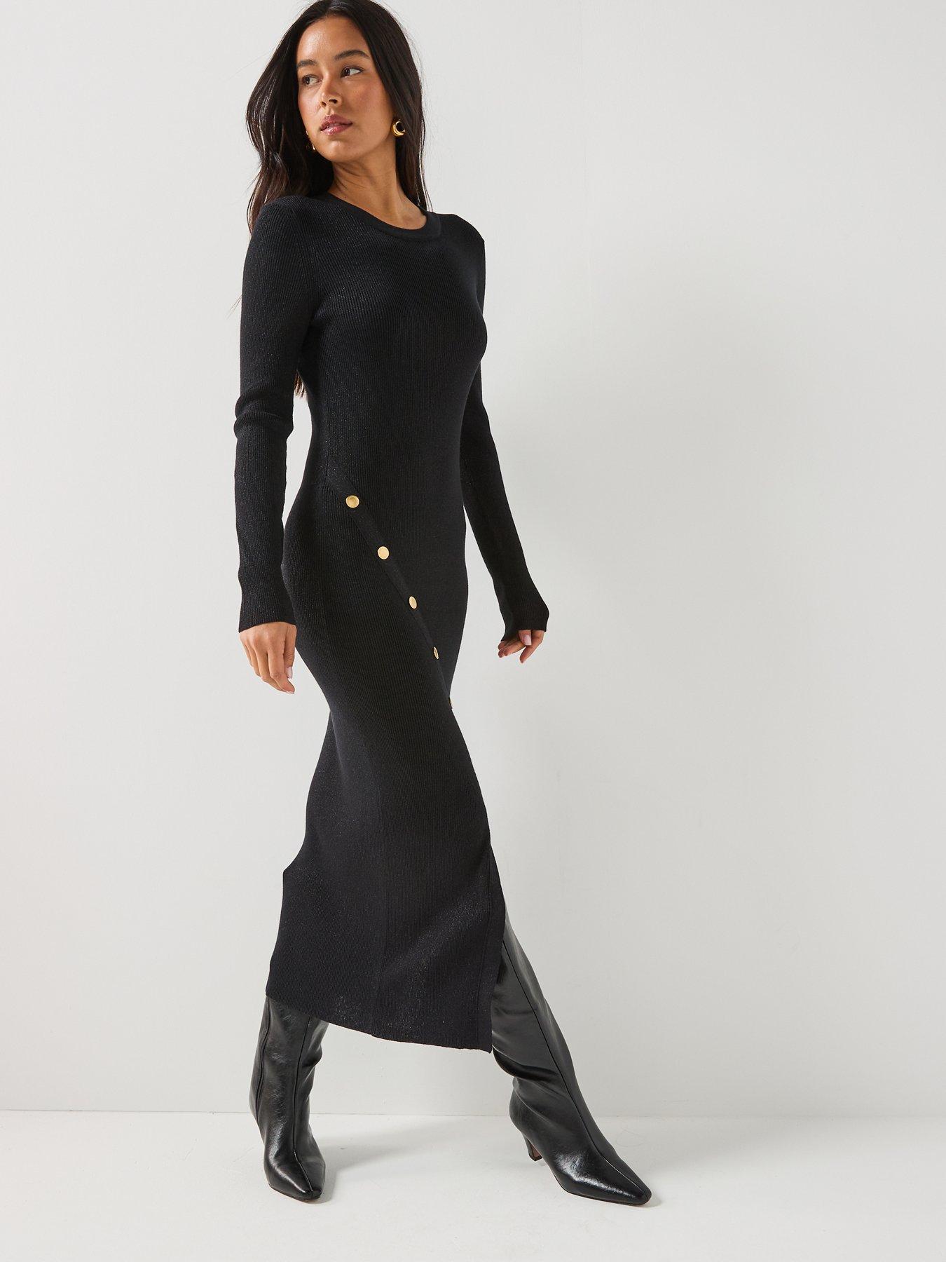 Image 3 of 6 of Barbour International Molina Knitted Midi Dress - Black
