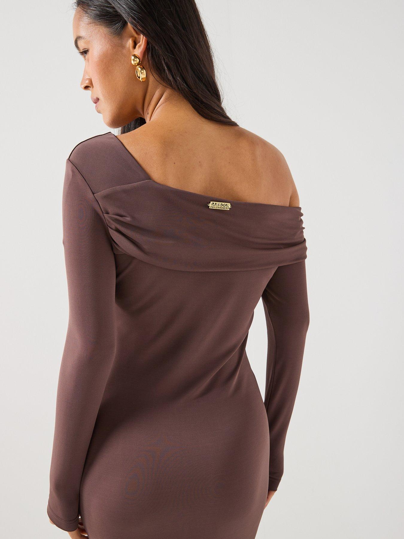 Image 6 of 6 of Barbour International Women's Kemora Off The Shoulder Midi Dress - Brown