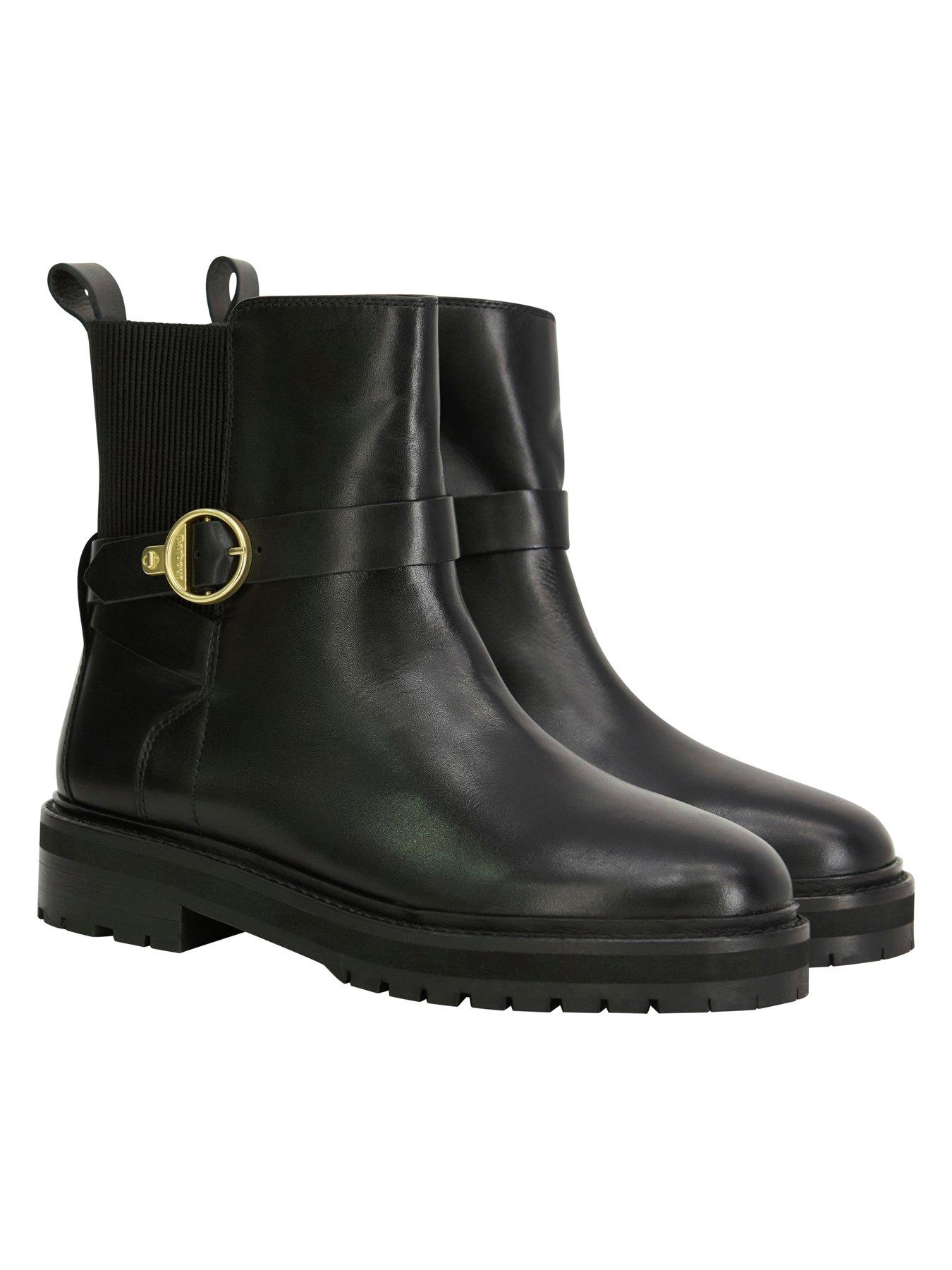 Image 5 of 5 of Barbour Womens Alexandra Buckle Detail Chunky Sole Ankle Boots - Black