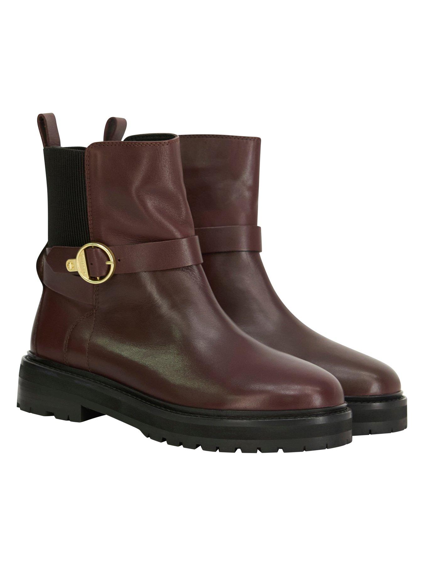 Image 5 of 5 of Barbour Alexandra Leather Ankle Boots - Red