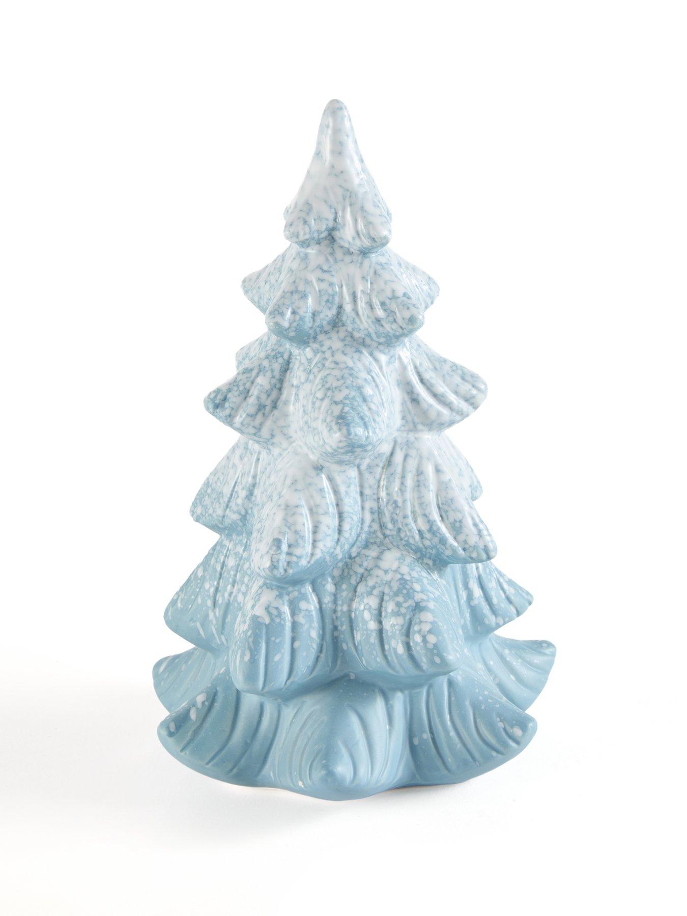 Image 2 of 7 of Festive Ceramic Light Blue/white Tree - 30cm
