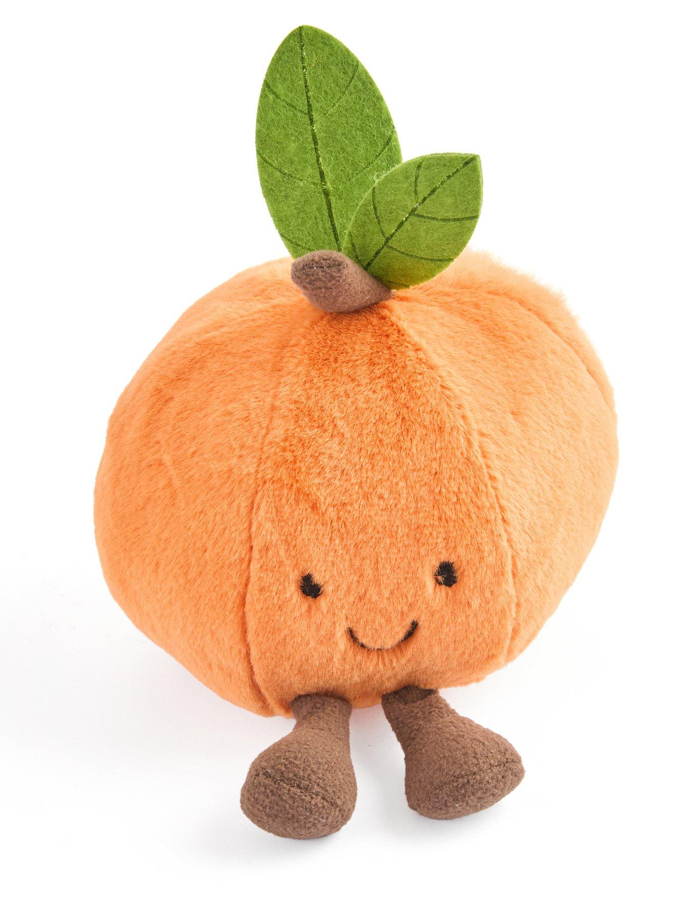 Image 2 of 5 of Festive Plush Orange with Green Leaves Christmas Decoration&nbsp;- 8cm