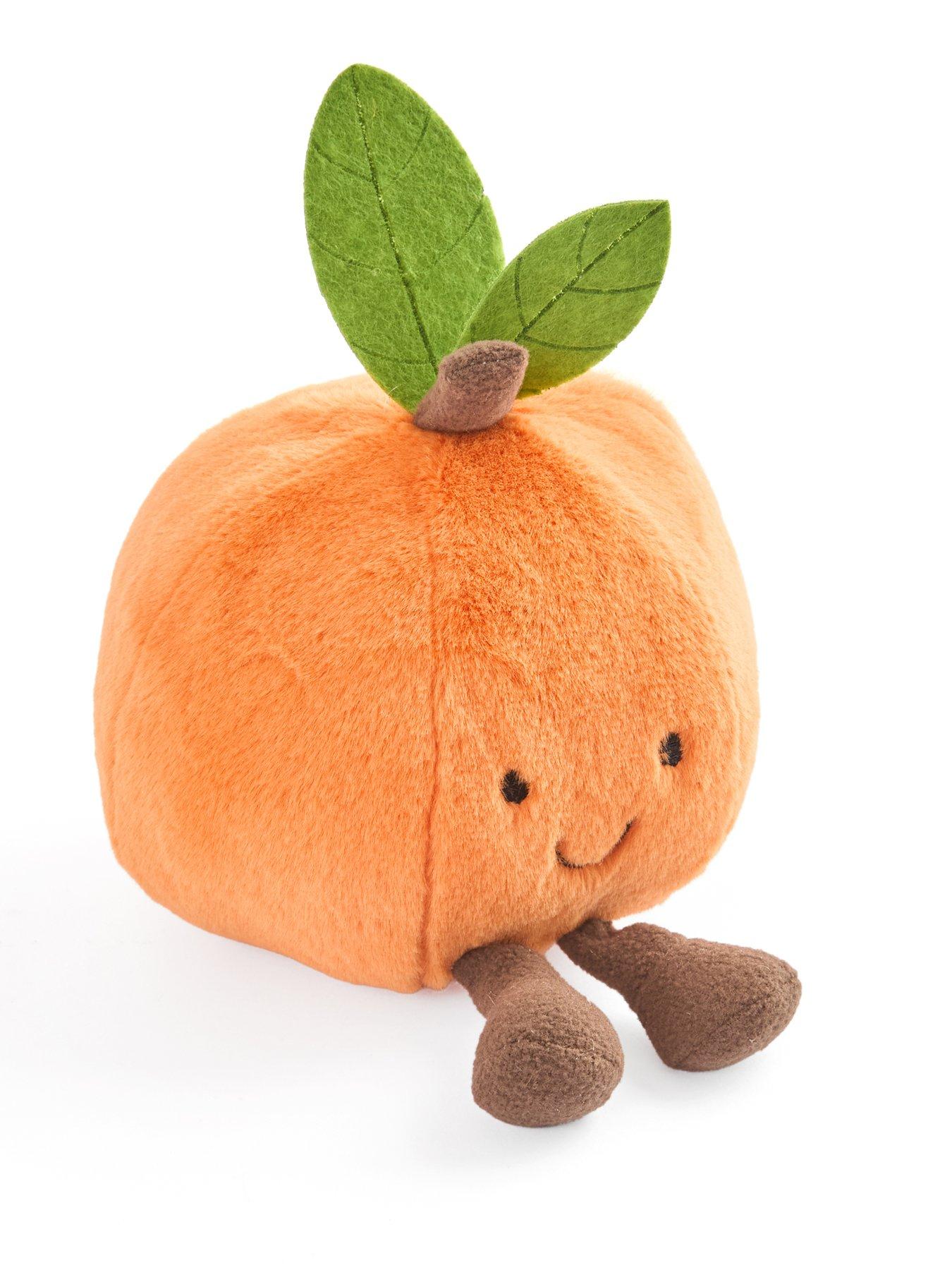 Image 3 of 5 of Festive Plush Orange with Green Leaves Christmas Decoration&nbsp;- 8cm