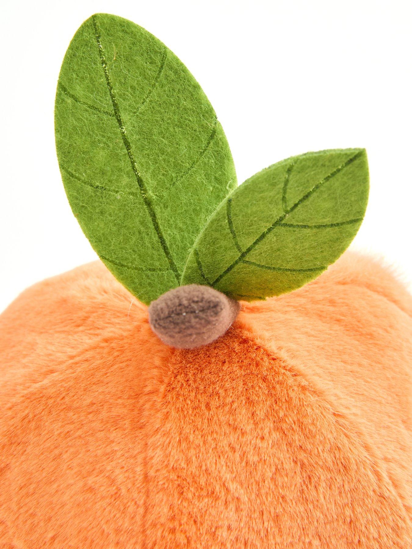 Image 5 of 5 of Festive Plush Orange with Green Leaves Christmas Decoration&nbsp;- 8cm