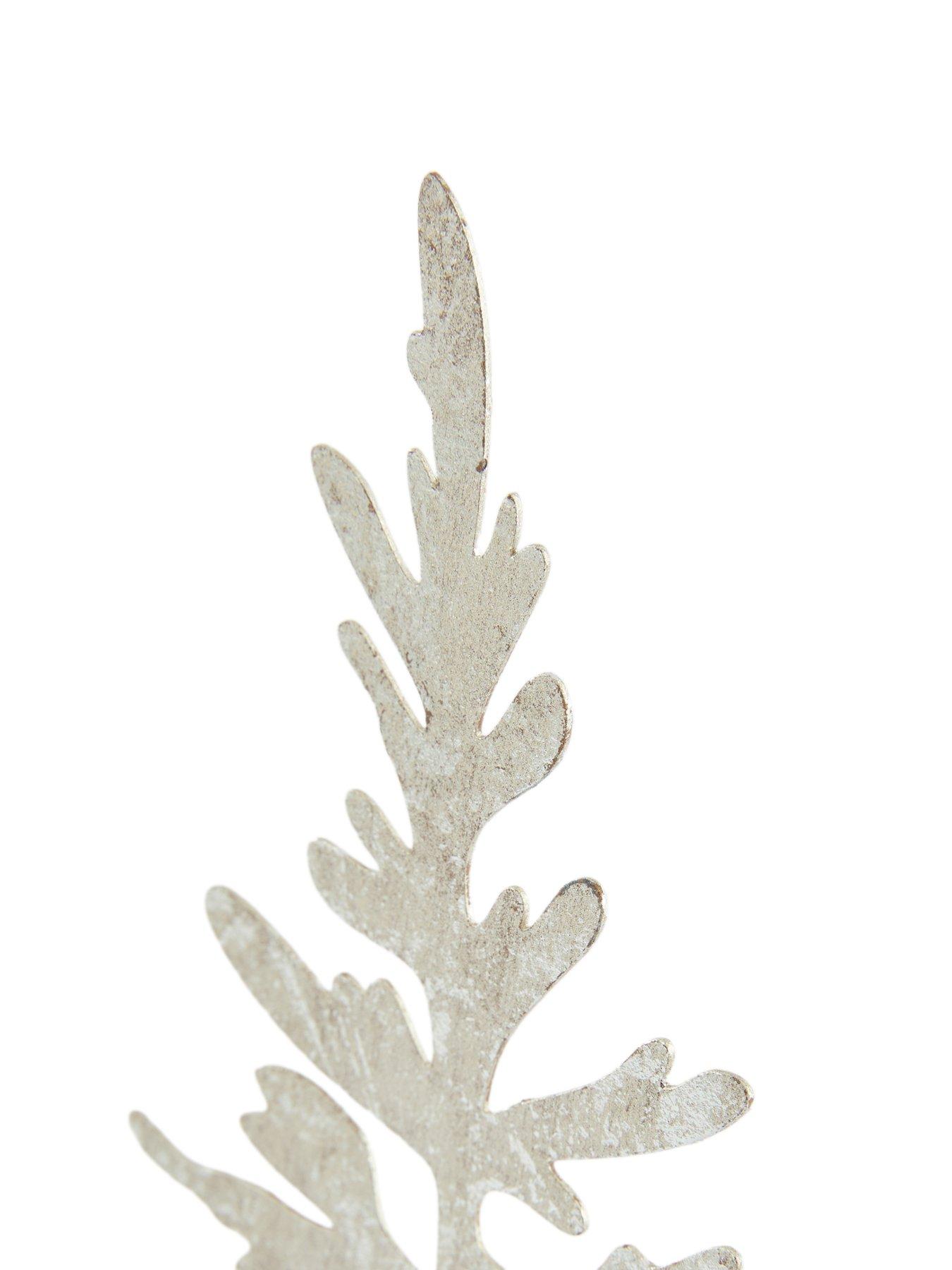 Image 4 of 7 of Festive Silver Metal Christmas Trees with Wooden Base - 29cm