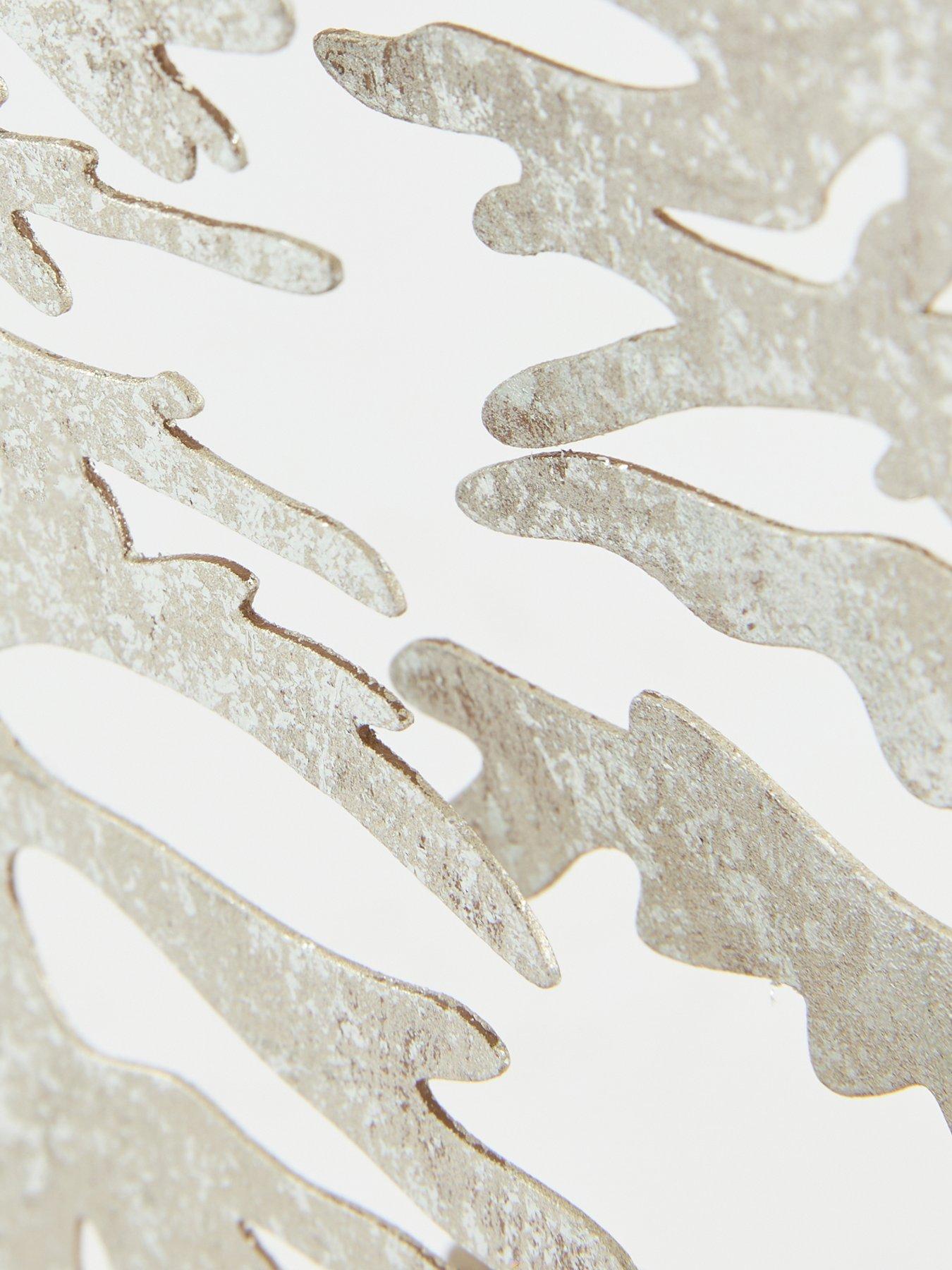 Image 7 of 7 of Festive Silver Metal Christmas Trees with Wooden Base - 29cm