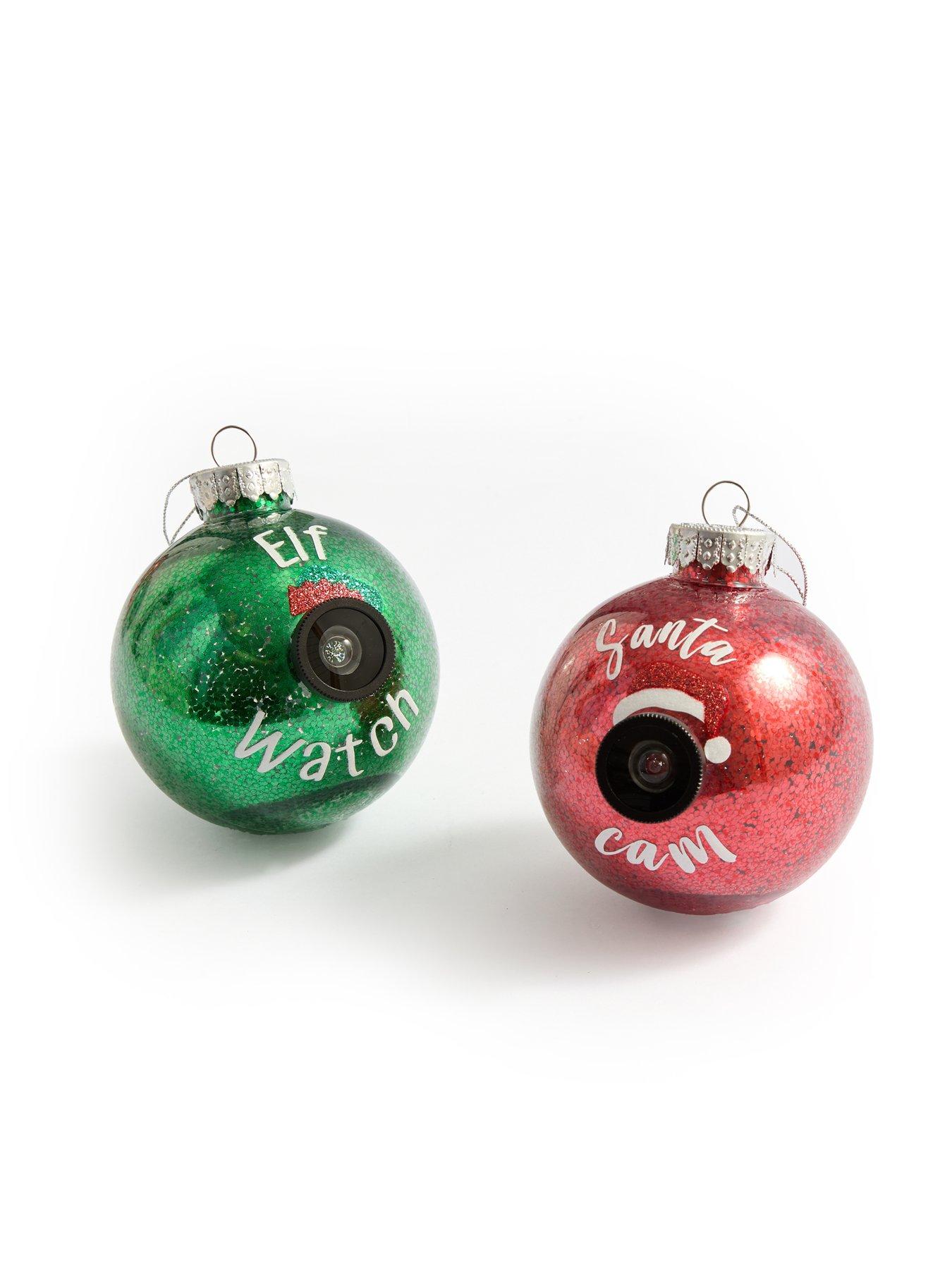 Image 2 of 3 of Festive Pack of 2 Santa/Elf Cam Christmas Tree&nbsp;Baubles