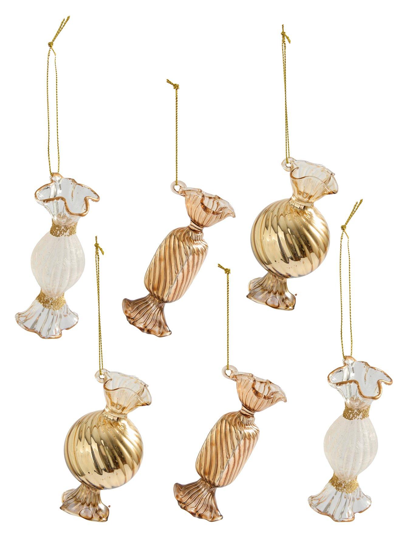 Image 3 of 3 of Festive Pack of 6 Glass Sweet Christmas Tree&nbsp;Baubles