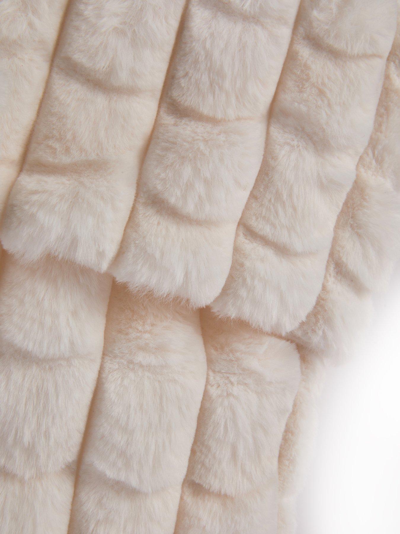 Image 5 of 6 of Festive White Faux Fur Christmas&nbsp;Stocking with Pompoms - 46&nbsp;cm