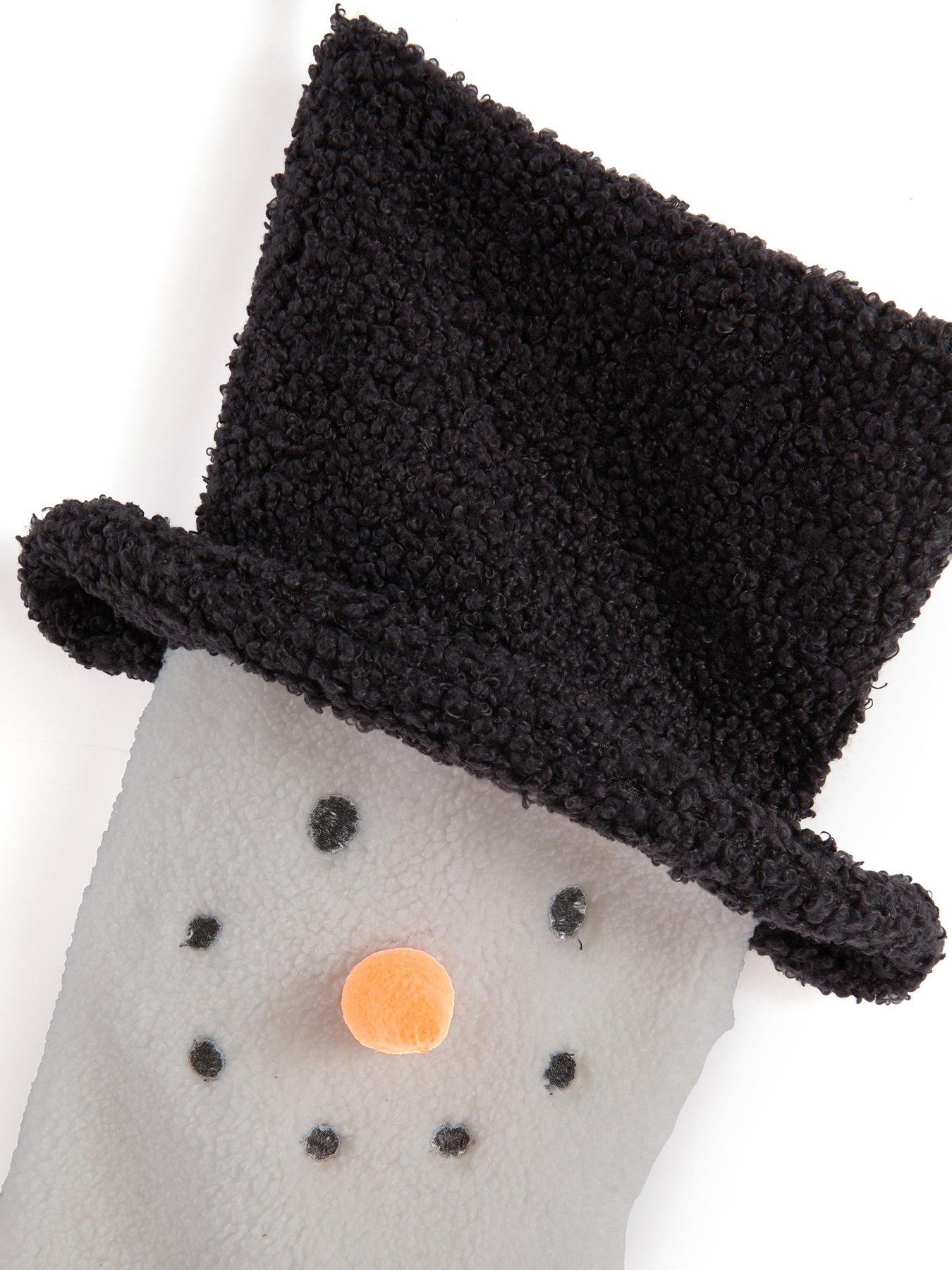 Image 4 of 6 of Festive Snowman Christmas Stocking with Black Top Hat - 46&nbsp;cm