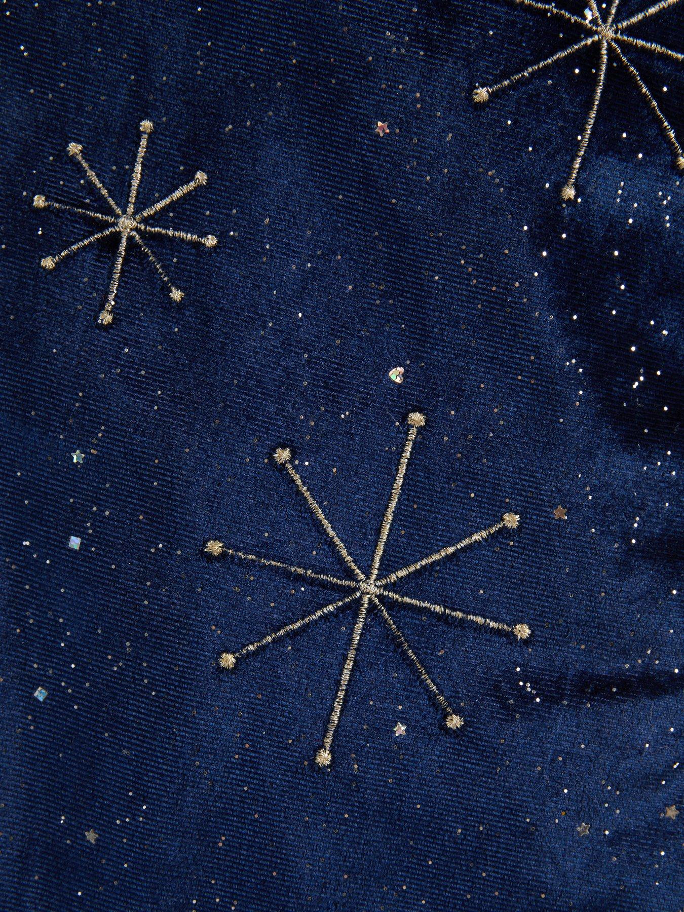 Image 5 of 6 of Festive Dark Navy Christmas Stocking with Gold Starburst Pattern - 55cm