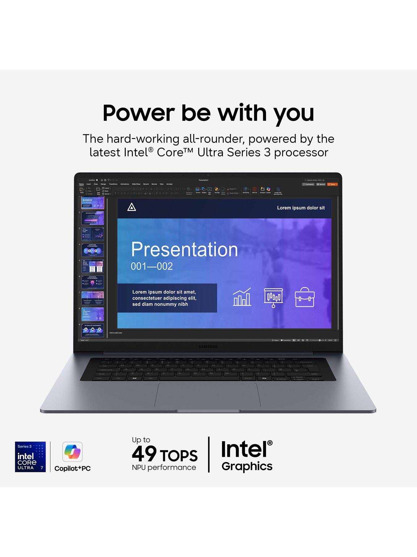 Image 2 of 7 of Samsung Galaxy Book6 Copilot+ PC - 16in - Intel Core Ultra 7, 16GB RAM, 512GB SSD - Grey - No Adaptor Included