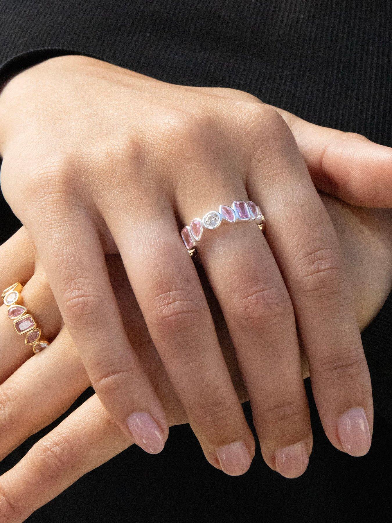 Image 4 of 7 of Seol + Gold Sterling Silver Multi Shape Bezel Set Eternity Band Ring