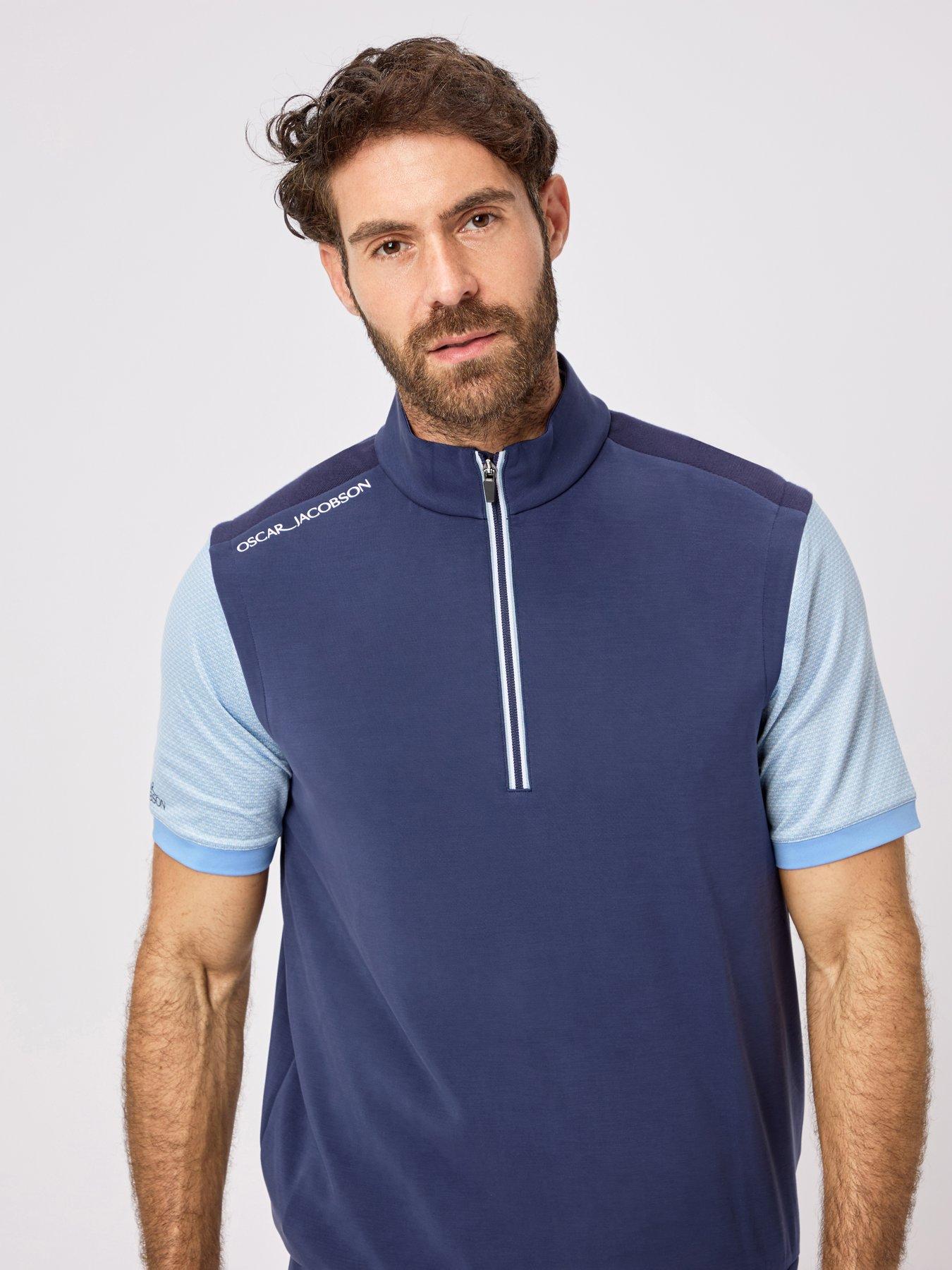 Oscar Jacobson Mens Golf Drew Sleeveless Midlayer - Navy