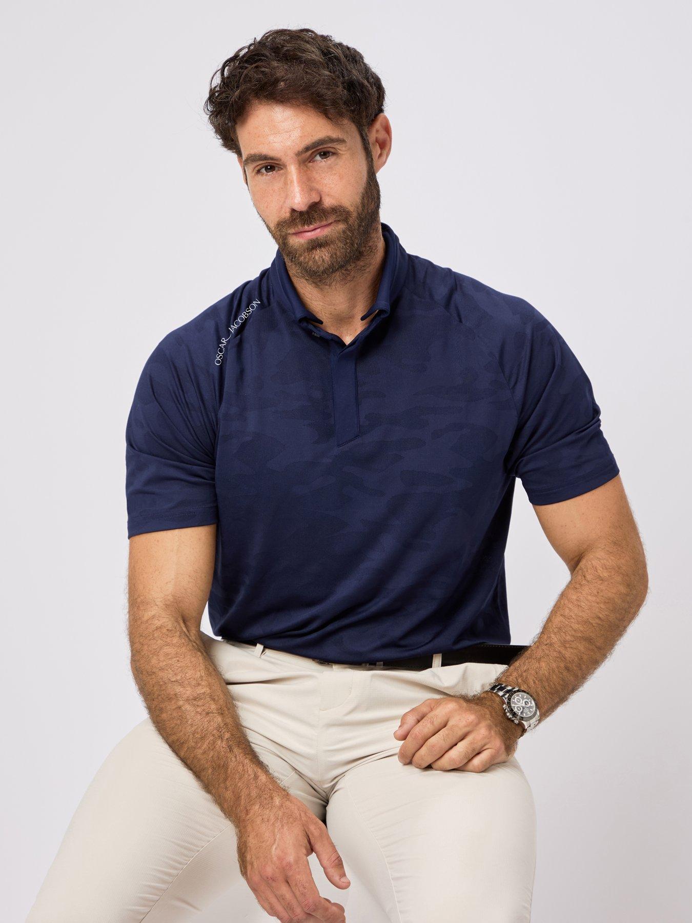 Oscar Jacobson Mens Golf Herald Polo - Navy