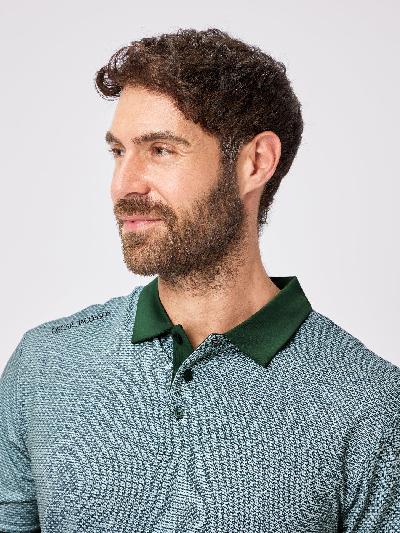 Image 2 of 4 of Oscar Jacobson Mens Golf Regent Polo Shirt - Green
