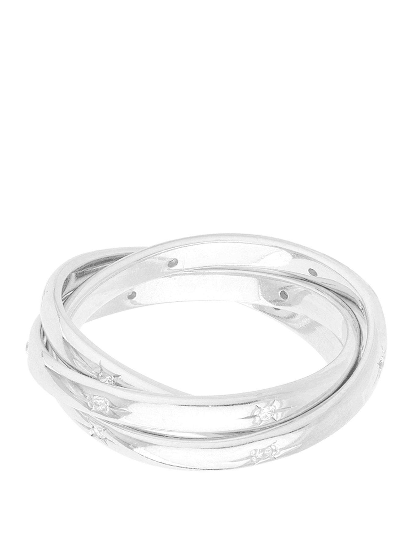 Image 1 of 7 of Seol + Gold Sterling Silver CZ Star Constellation Rolling Ring