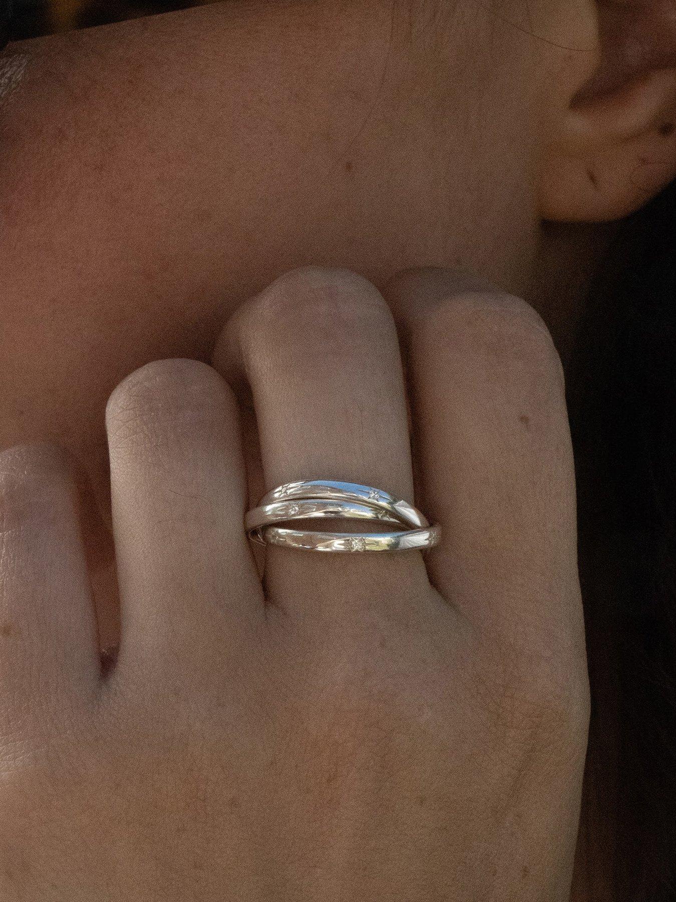 Image 2 of 7 of Seol + Gold Sterling Silver CZ Star Constellation Rolling Ring