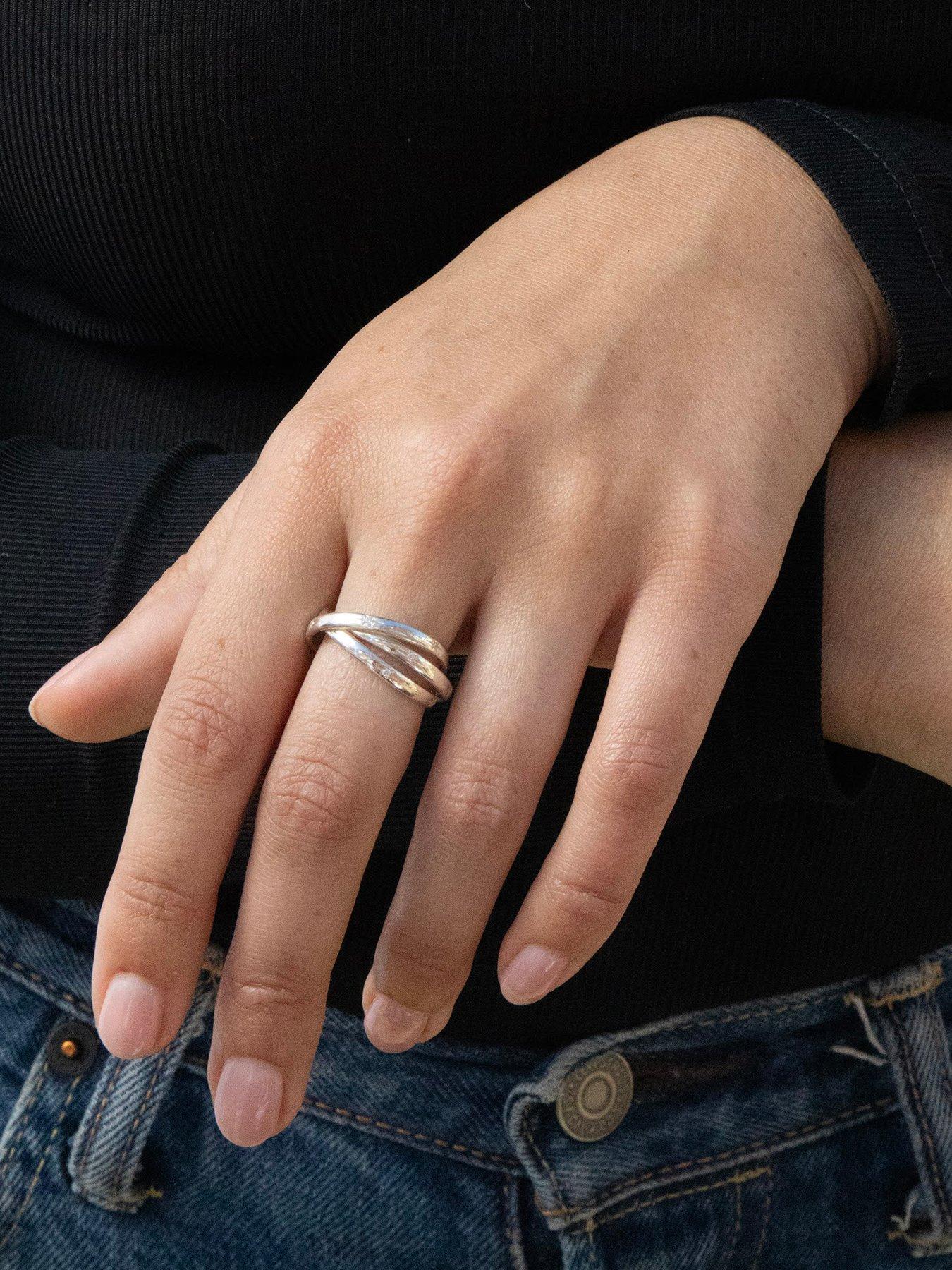 Image 4 of 7 of Seol + Gold Sterling Silver CZ Star Constellation Rolling Ring