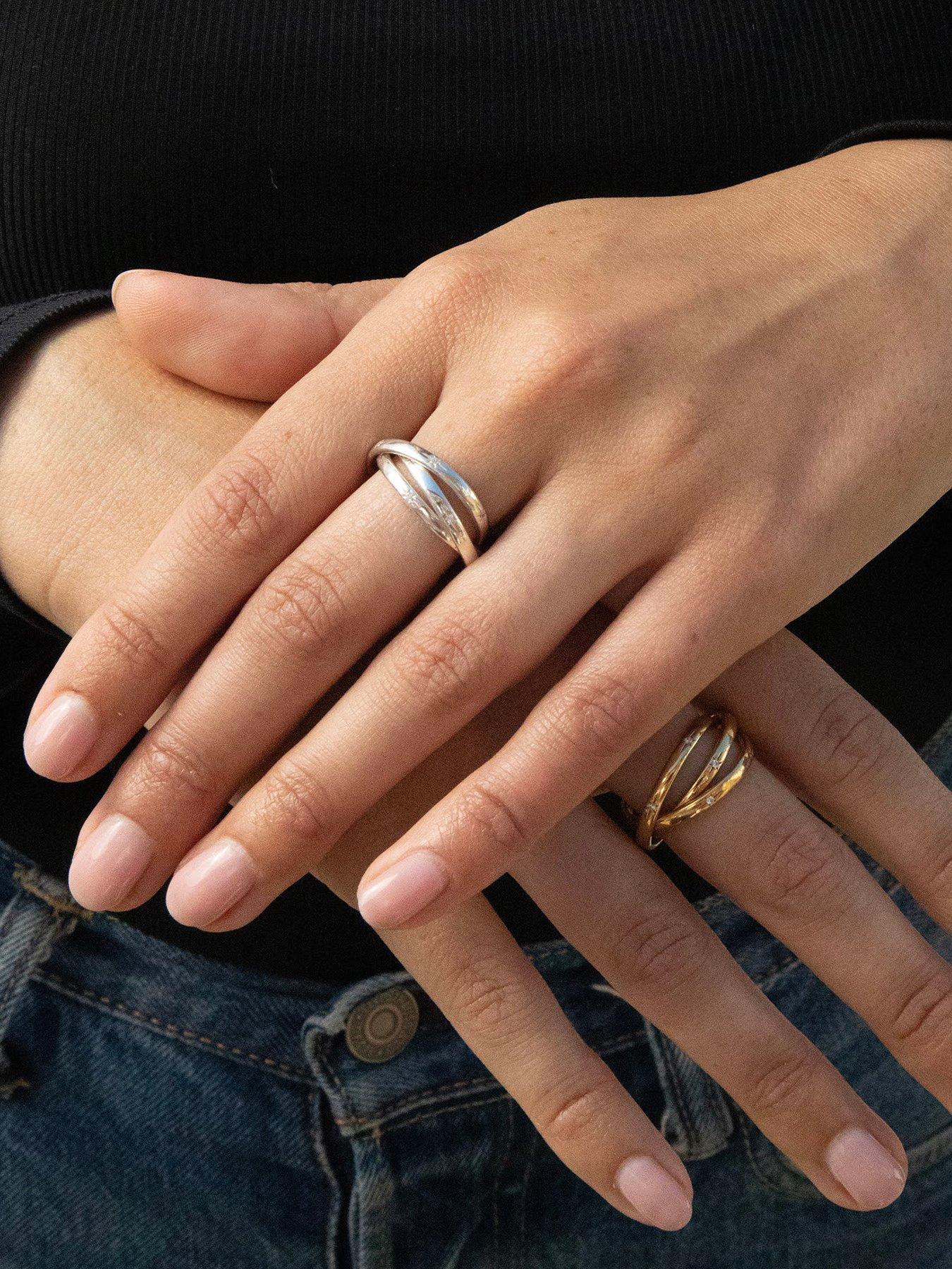 Image 5 of 7 of Seol + Gold Sterling Silver CZ Star Constellation Rolling Ring