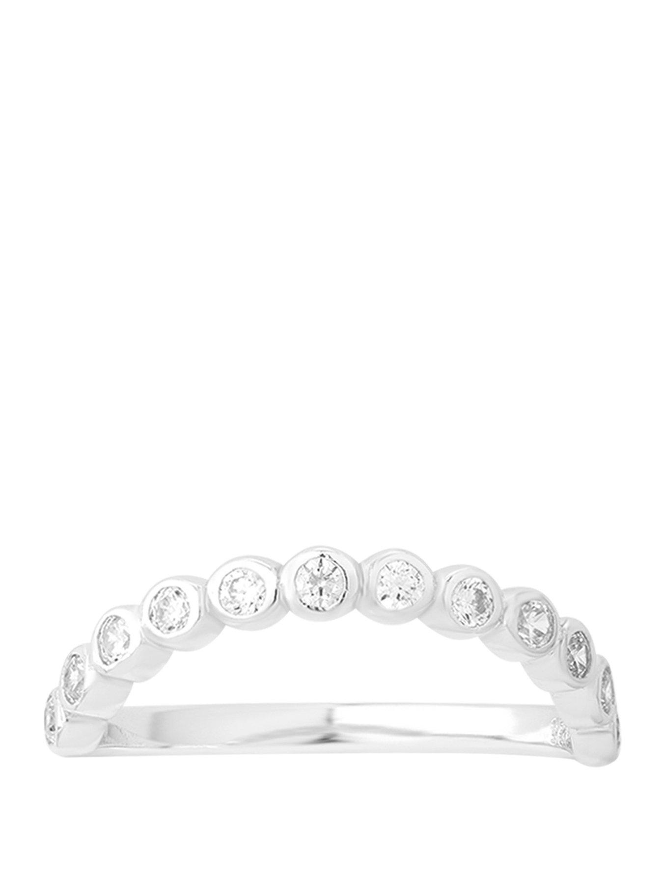 Seol + Gold Sterling Silver CZ Bezel Wave Ring