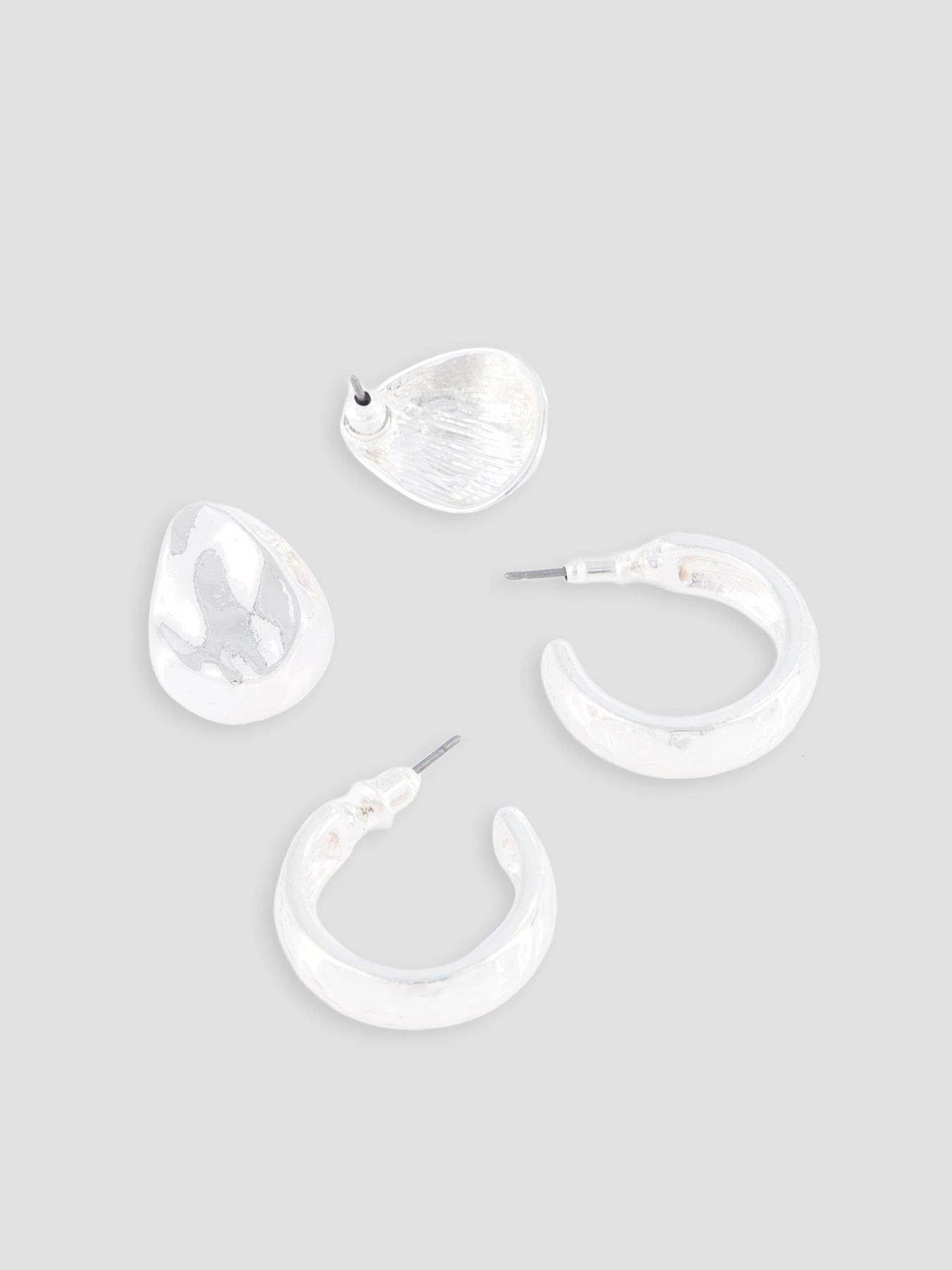 Image 2 of 3 of The Very Collection 2 Pack Silver Tone Drop Stud Earrings