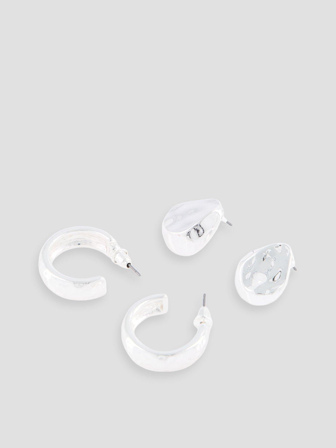 Image 3 of 3 of The Very Collection 2 Pack Silver Tone Drop Stud Earrings