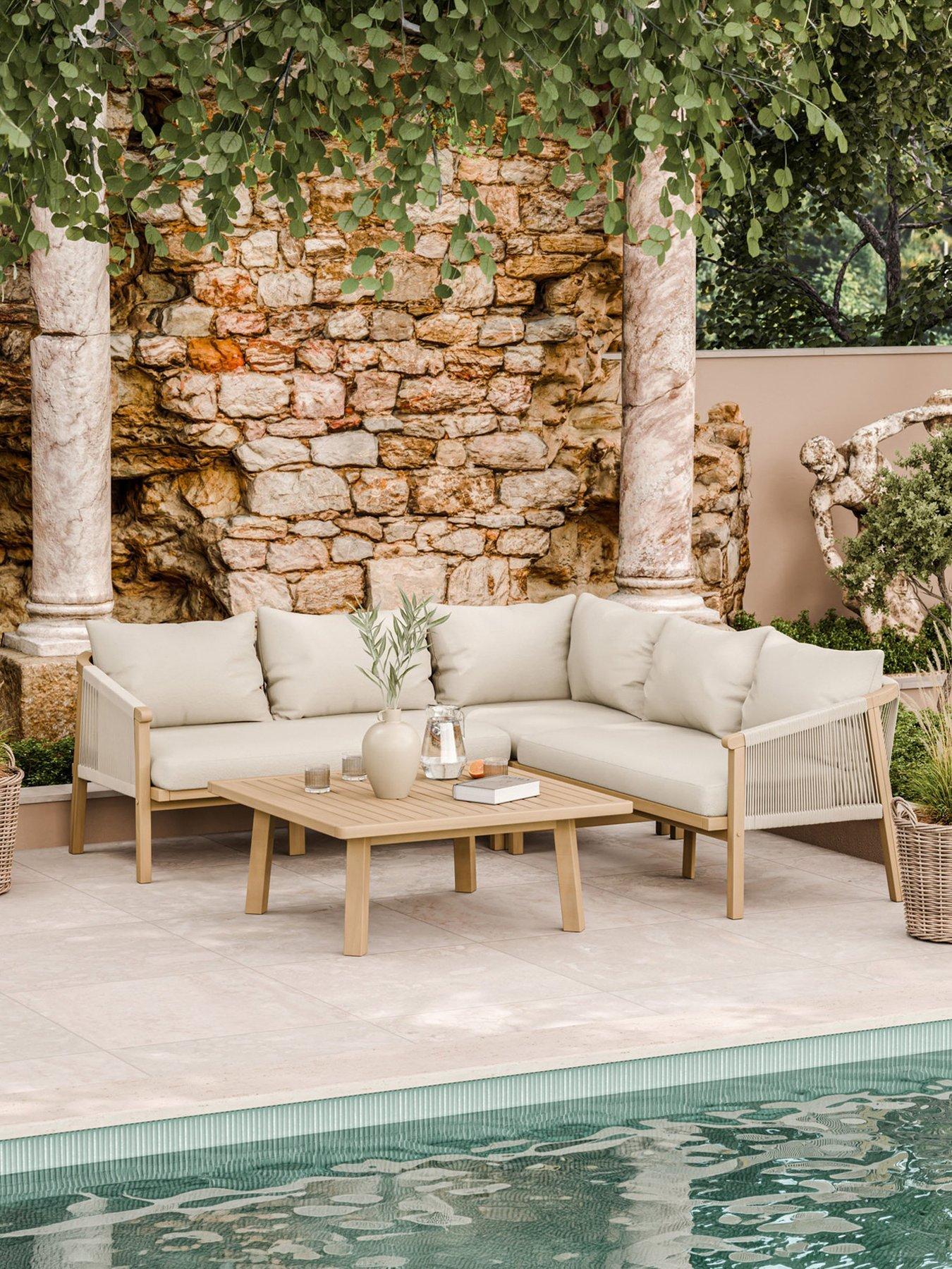Royalcraft Roma L Shape Corner Set And Square Coffee Table
