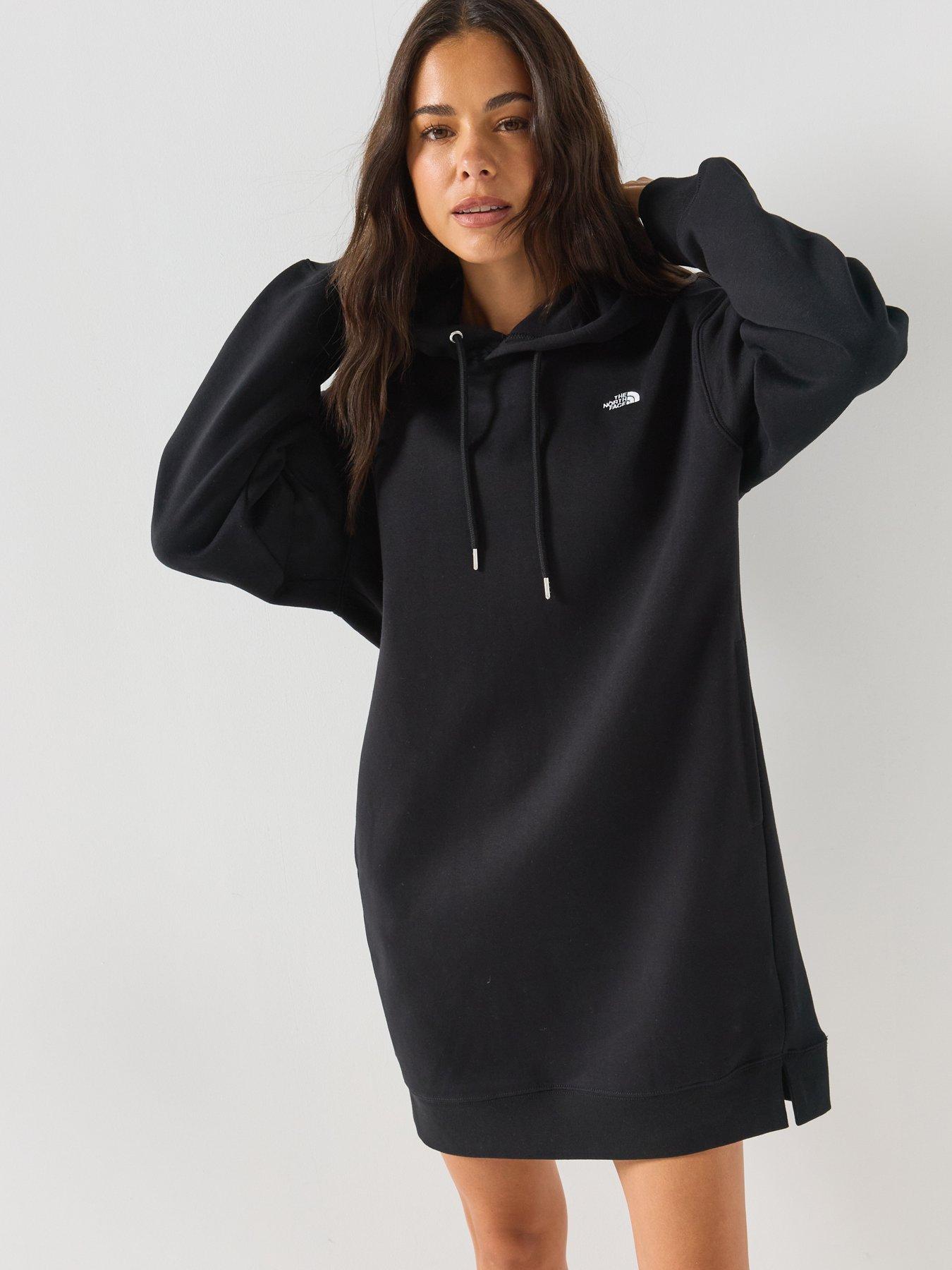 Image 1 of 6 of The North Face Womens Relaxed Hooded Sweatshirt Dress - Black