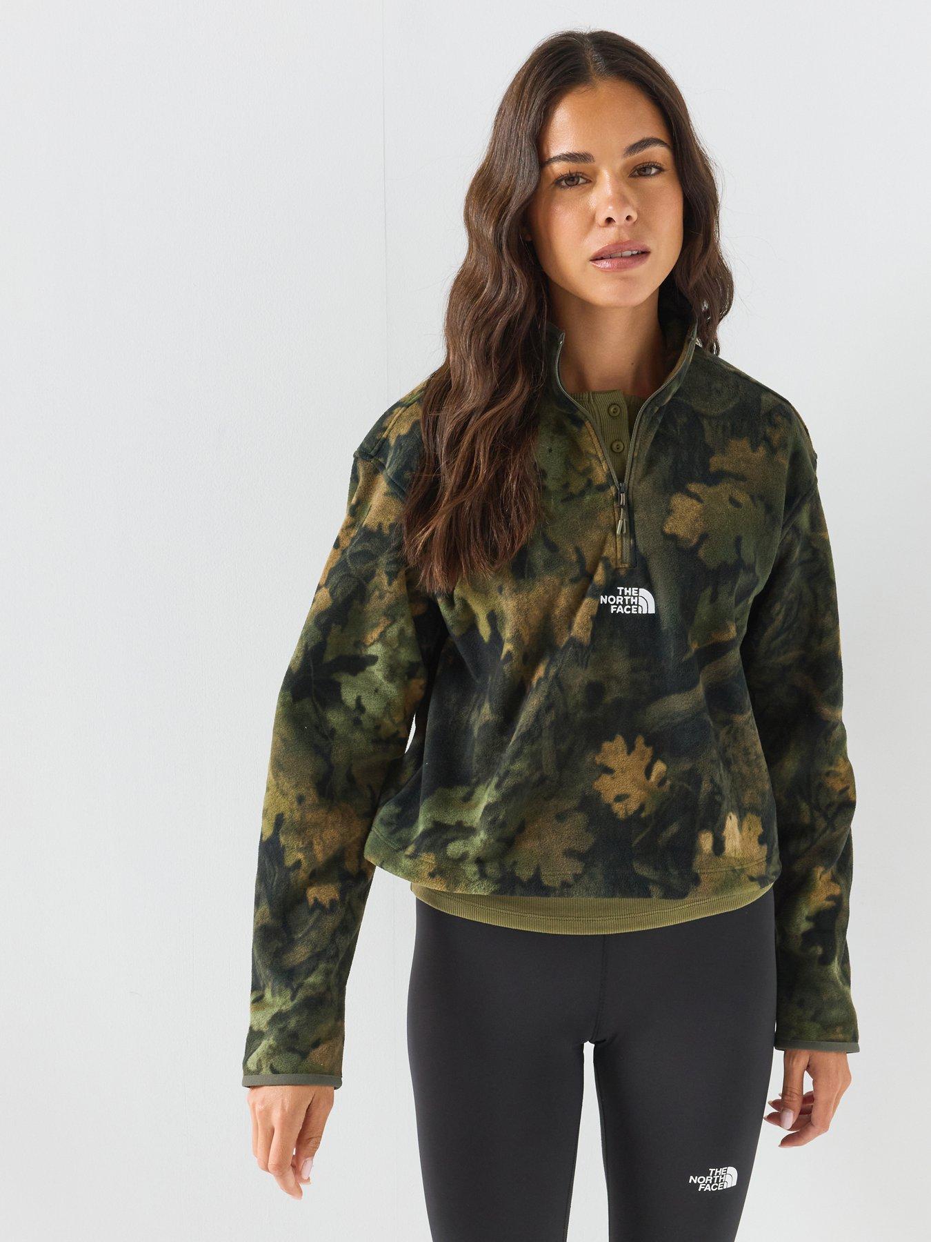 Image 1 of 6 of The North Face Womens Novelty Logo Glacier 1/4 Zip Fleece - Green