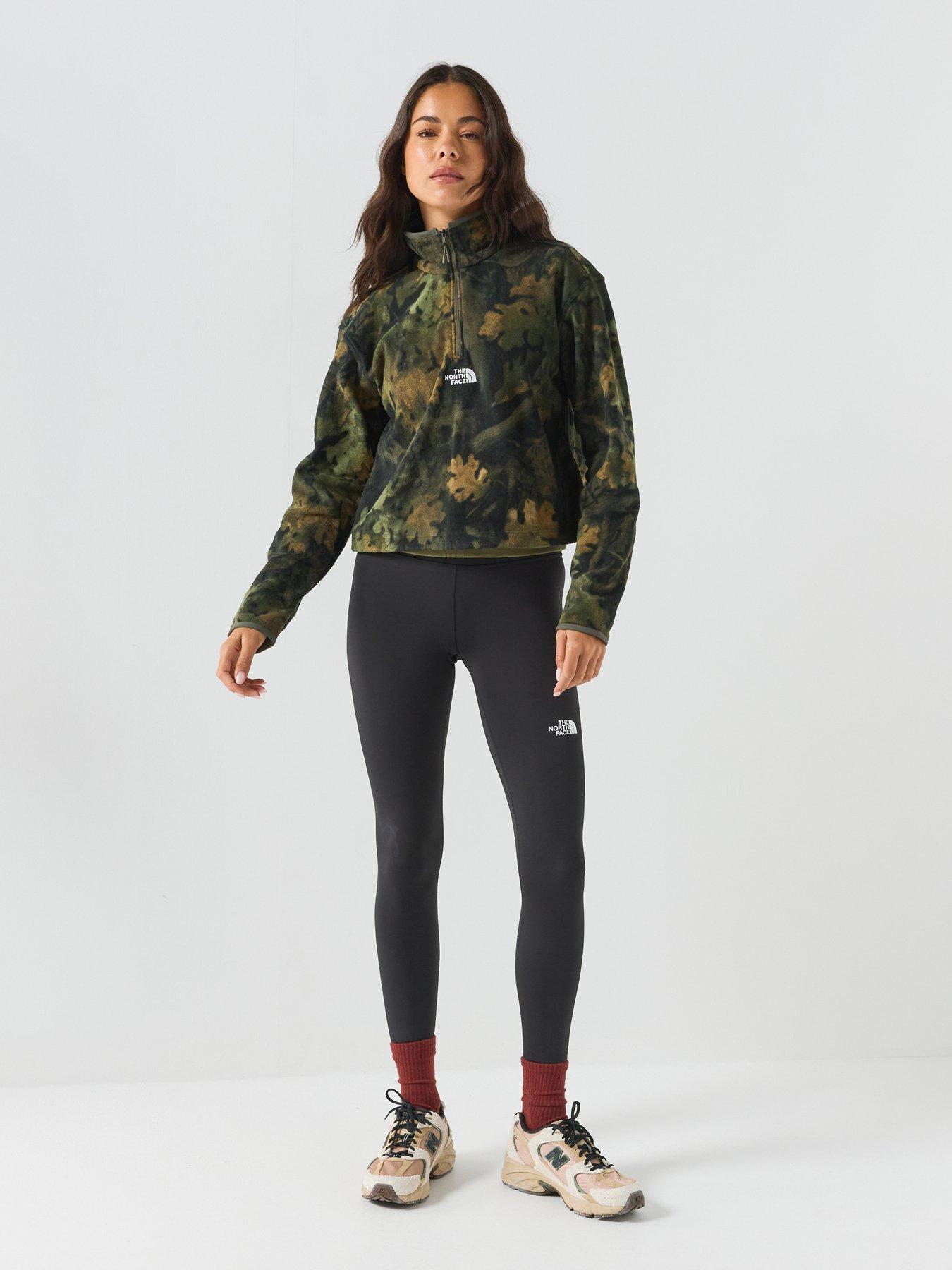 Image 3 of 6 of The North Face Womens Novelty Logo Glacier 1/4 Zip Fleece - Green