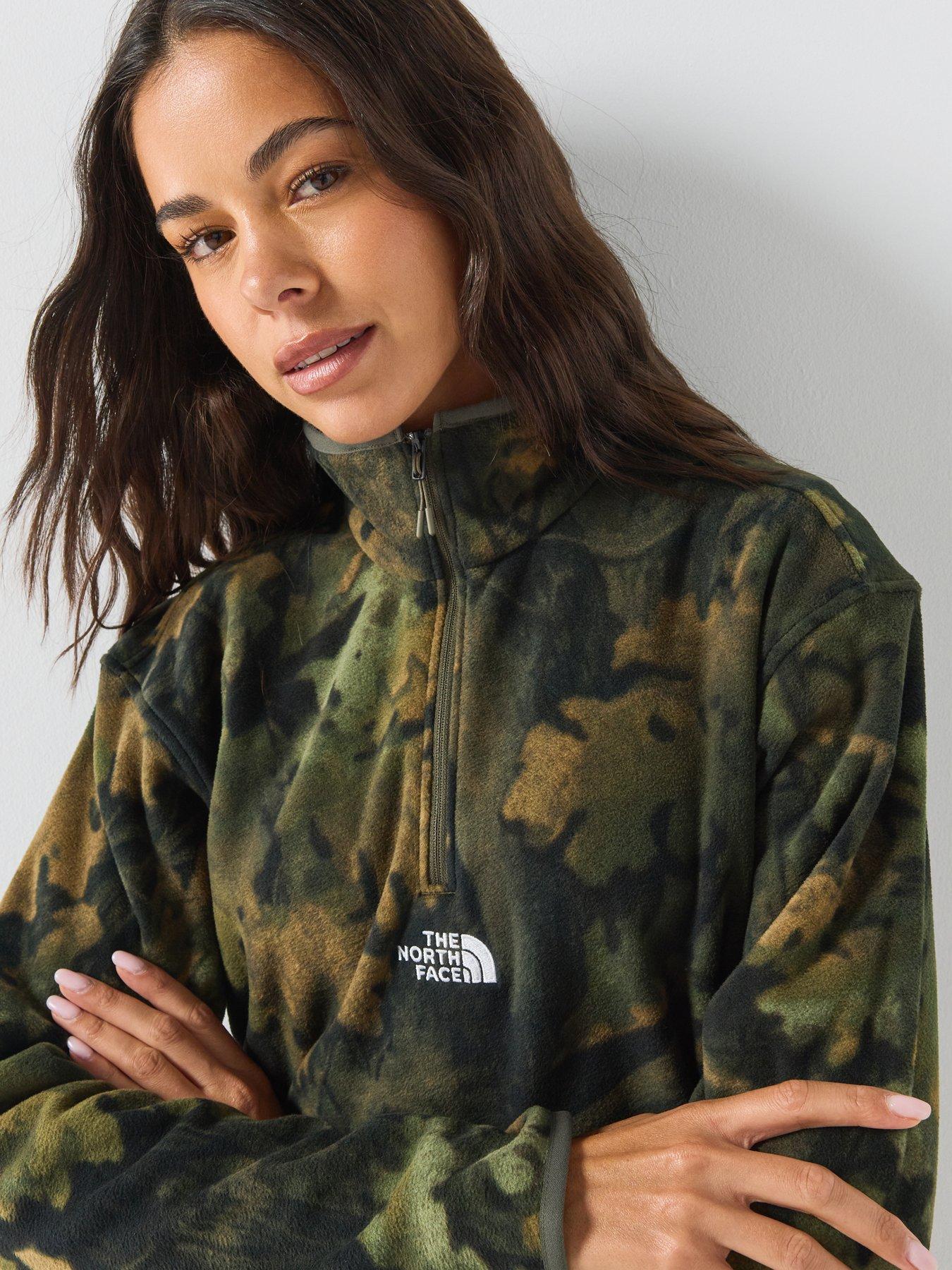 Image 6 of 6 of The North Face Womens Novelty Logo Glacier 1/4 Zip Fleece - Green