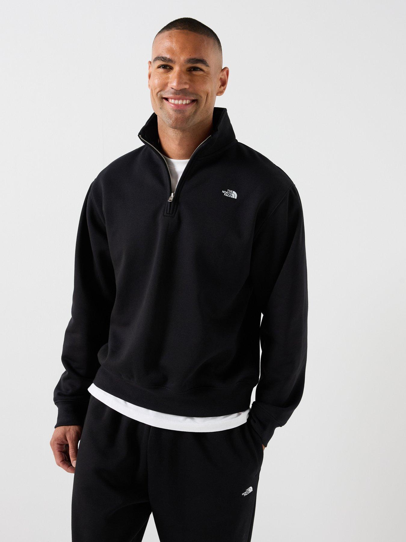 Image 1 of 5 of The North Face Mens Relaxed 1/4 Zip Soft-Feel Sweatshirt - Black