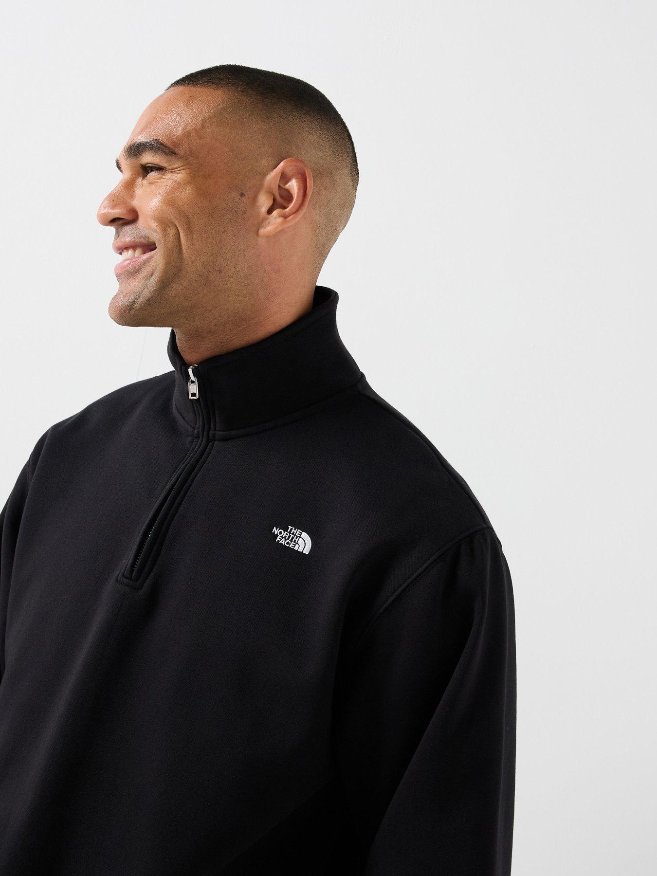 Image 4 of 5 of The North Face Mens Relaxed 1/4 Zip Soft-Feel Sweatshirt - Black