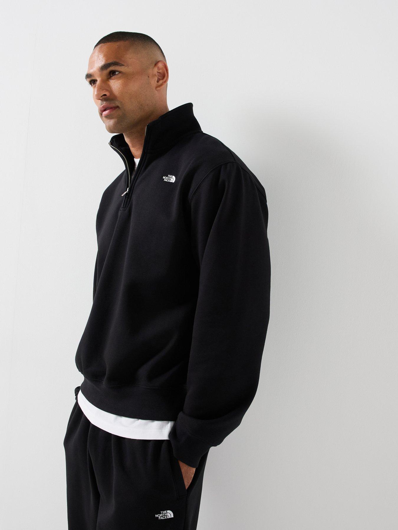 Image 5 of 5 of The North Face Mens Relaxed 1/4 Zip Soft-Feel Sweatshirt - Black