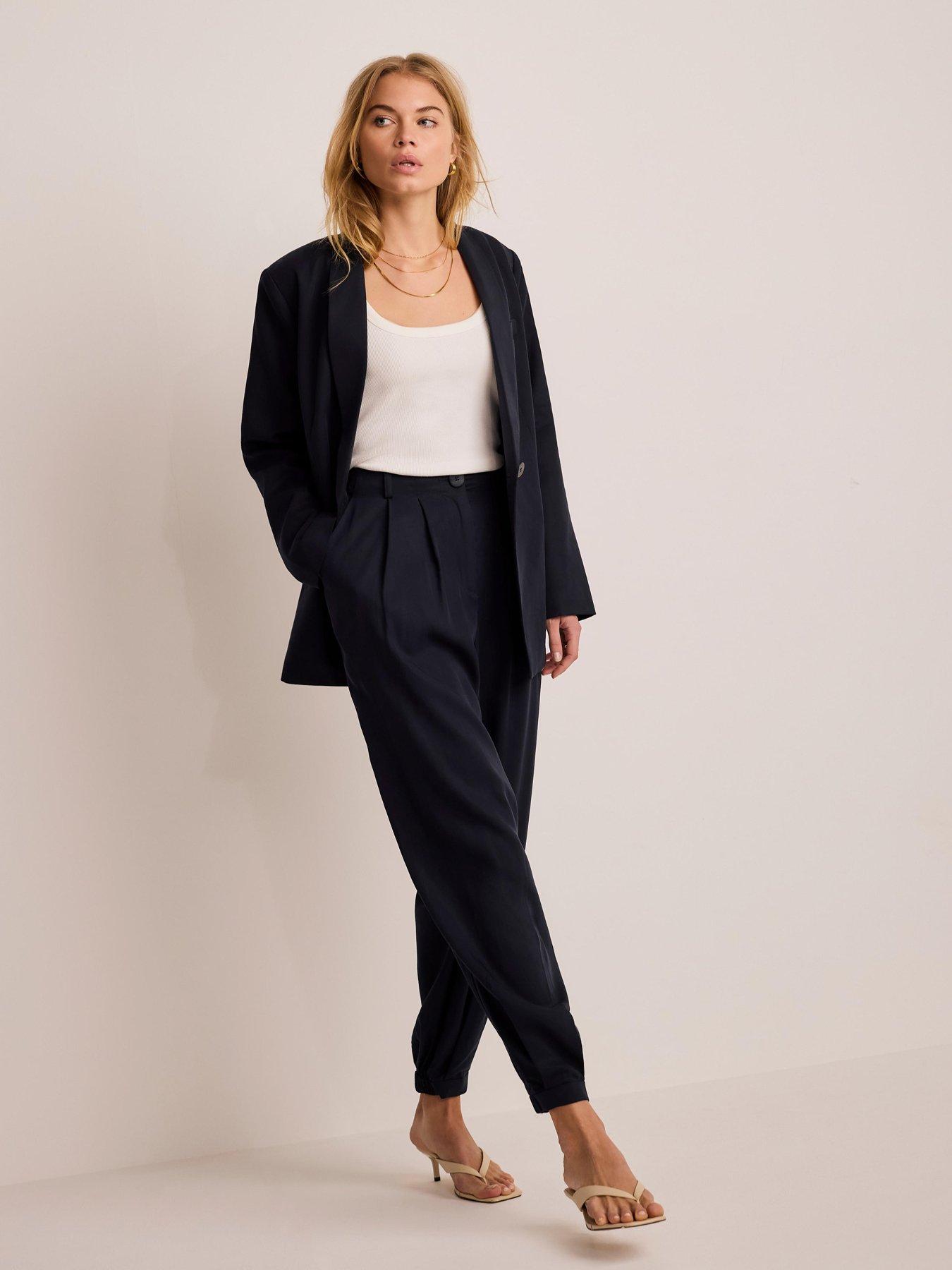 Image 3 of 6 of Mint Velvet Navy Tencel Balloon Trouser