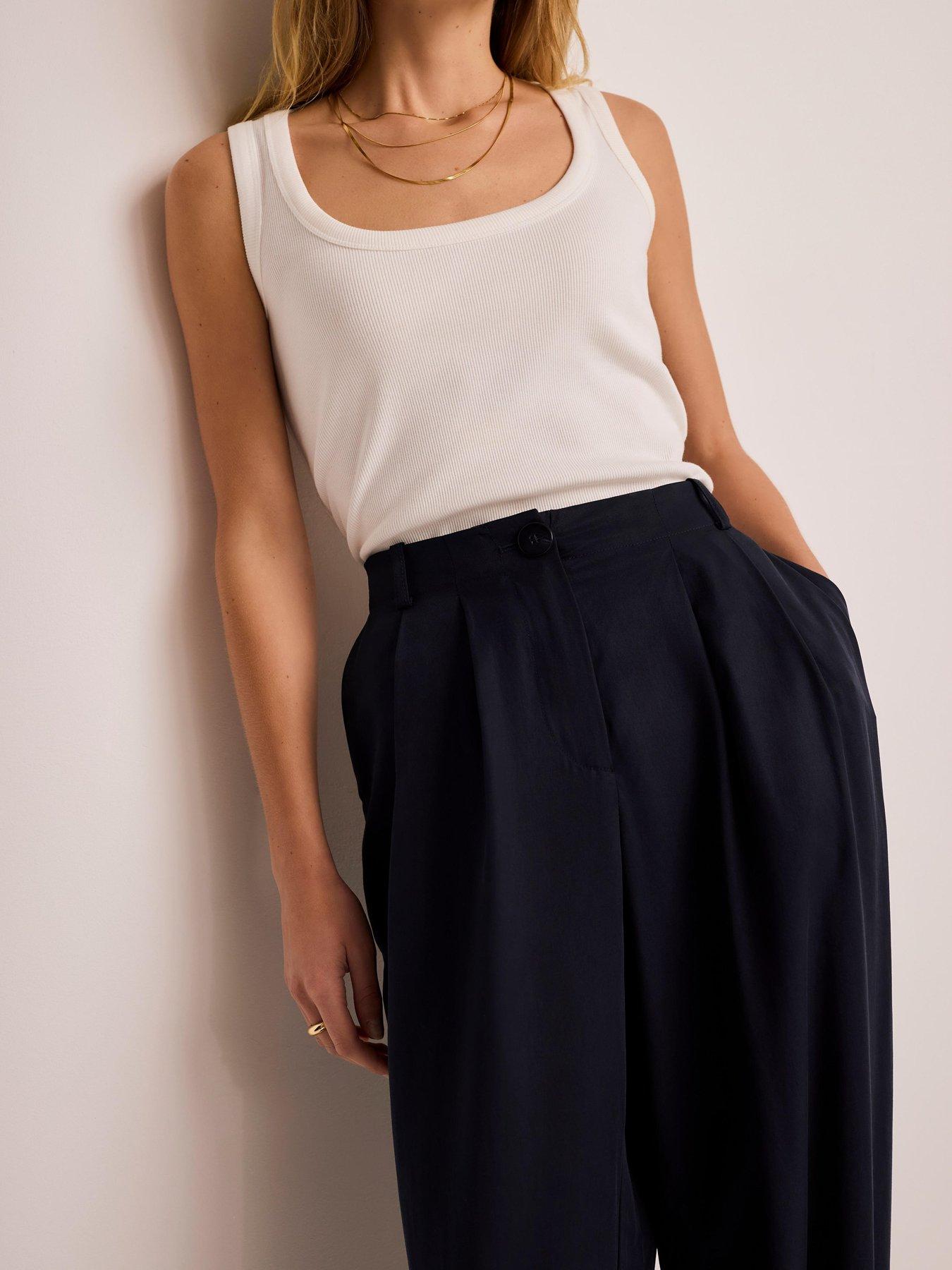 Image 4 of 6 of Mint Velvet Navy Tencel Balloon Trouser