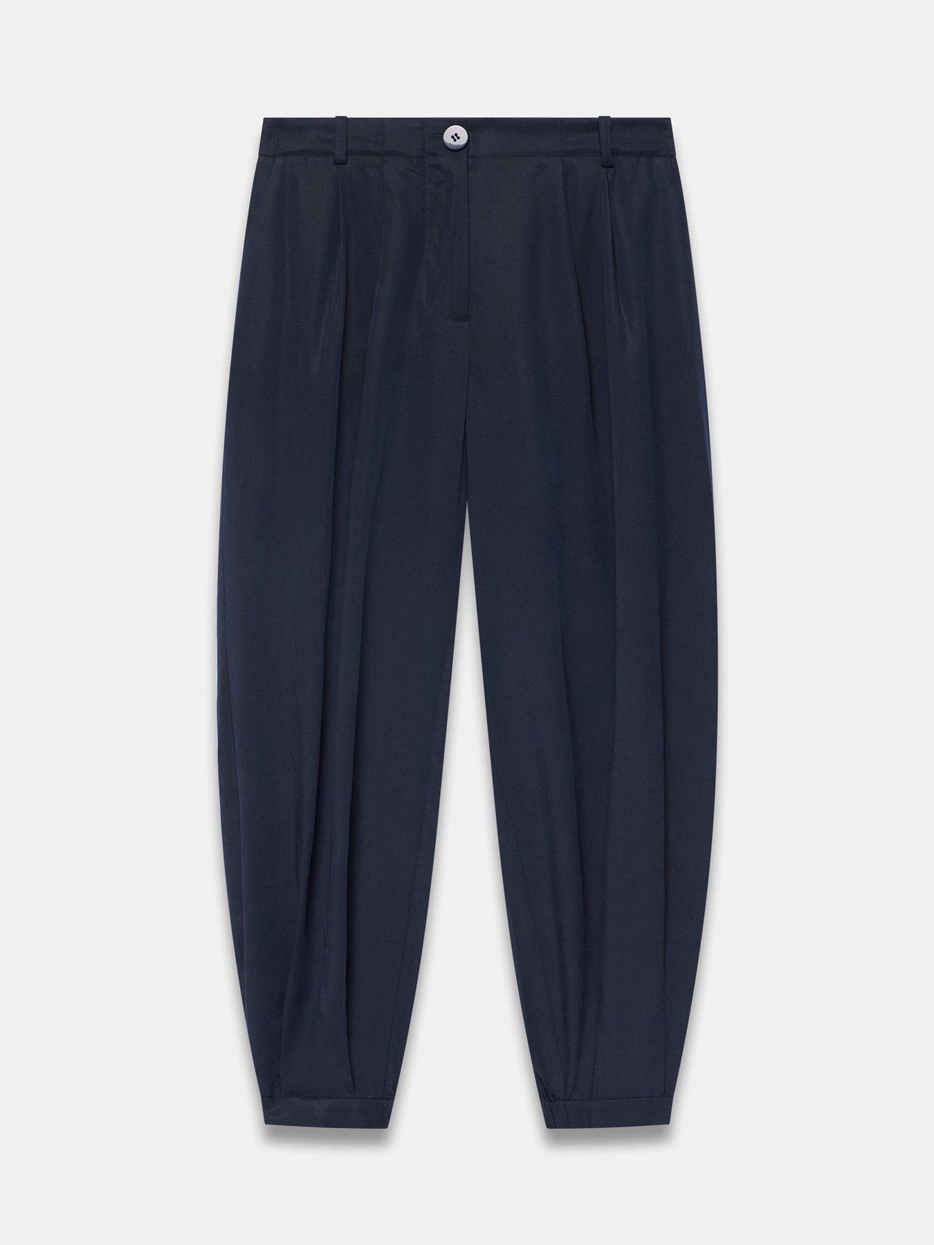 Image 5 of 6 of Mint Velvet Navy Tencel Balloon Trouser