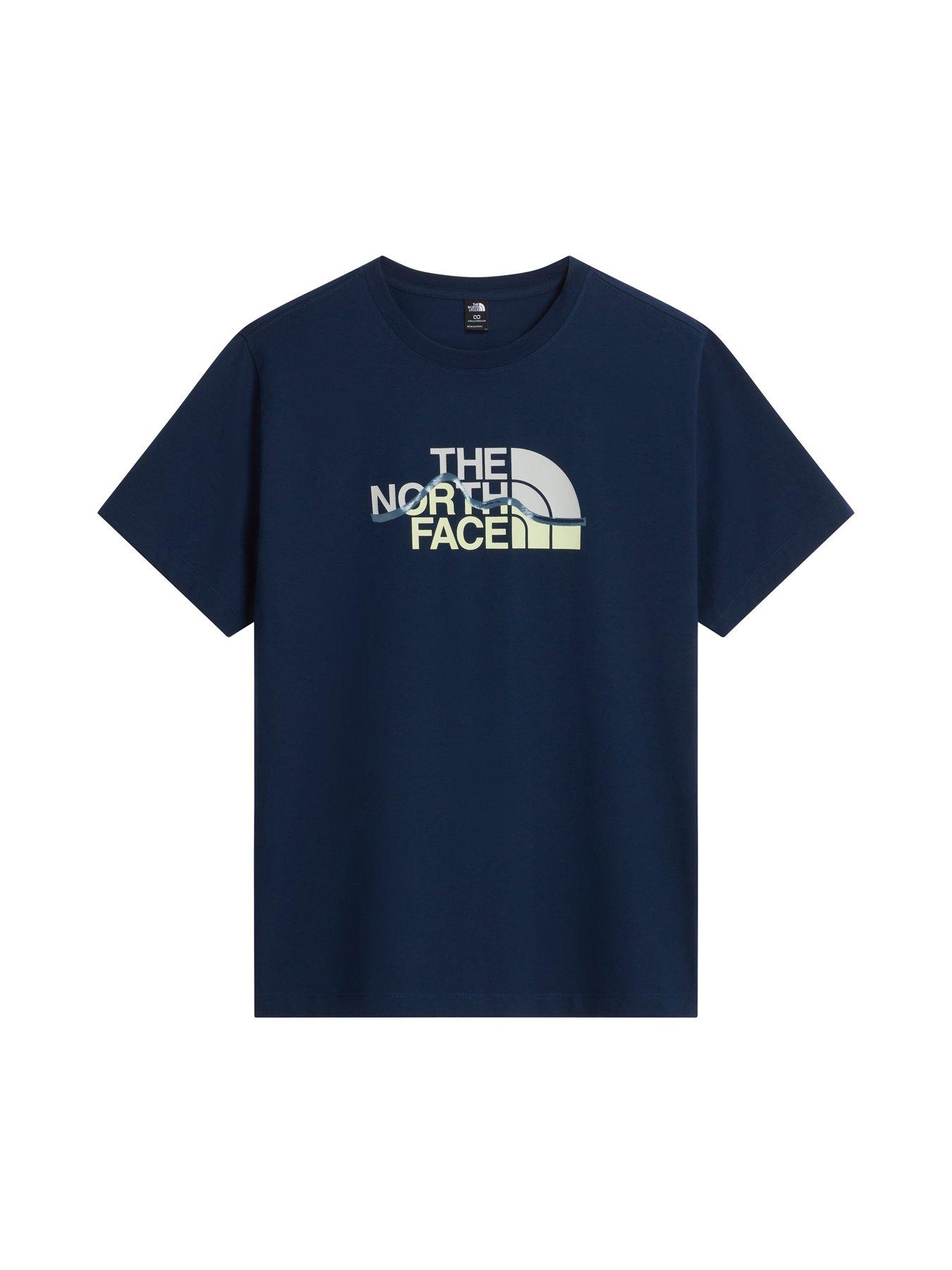 Image 4 of 5 of The North Face Mens Mountain Line Graphic T-Shirt - Navy